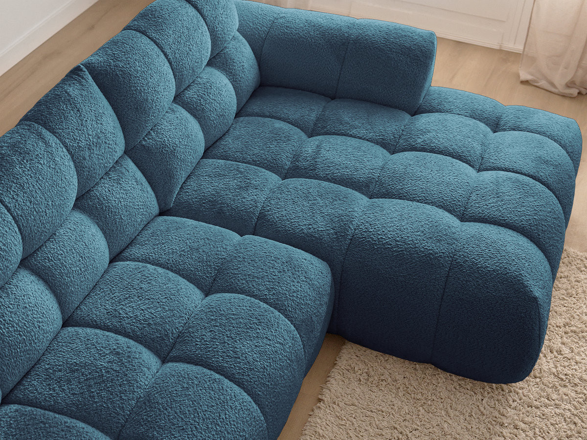 Bobochic Jaya Ecksofa Chenille Hellblau Ecke rechts