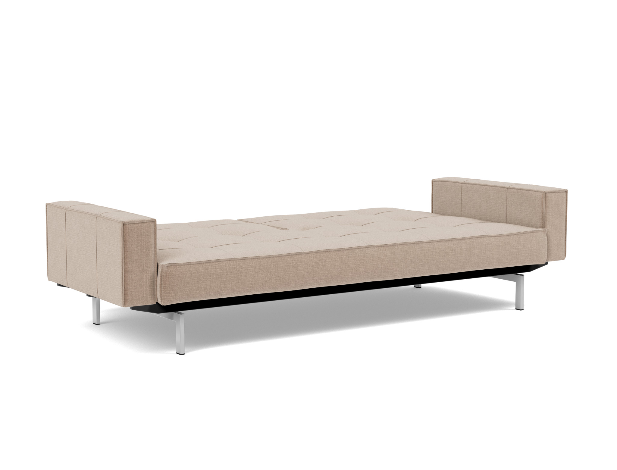Schlafsofa Splitback mit Armlehnen Chenille Esina 417-Mocha Beine Chrom