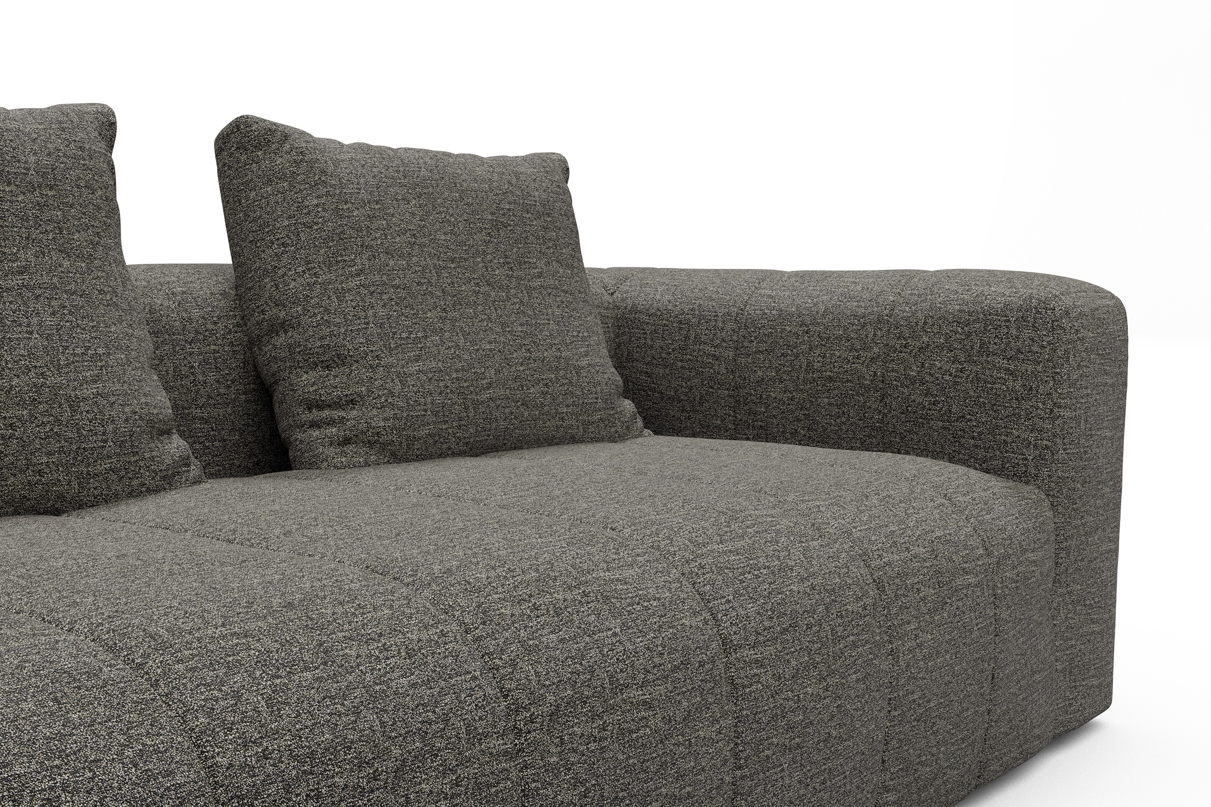 Ecksofa Hugo 2x 2,5-Sitzer Armlehne rechts Carreno-Sepie-Brown