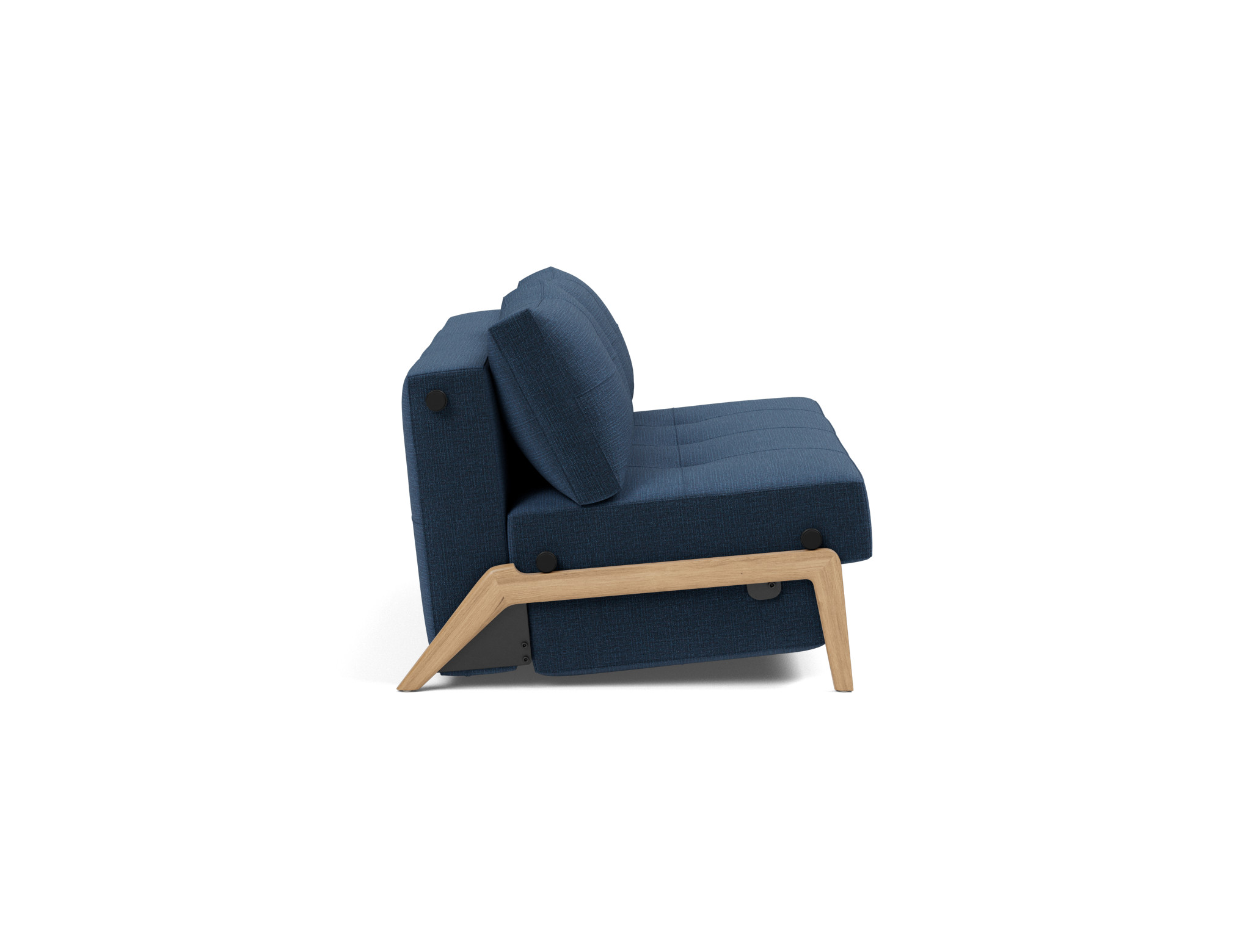 Schlafsofa Cubed 160 Chenille Esina 414-Indigo-Blue Beine Eiche