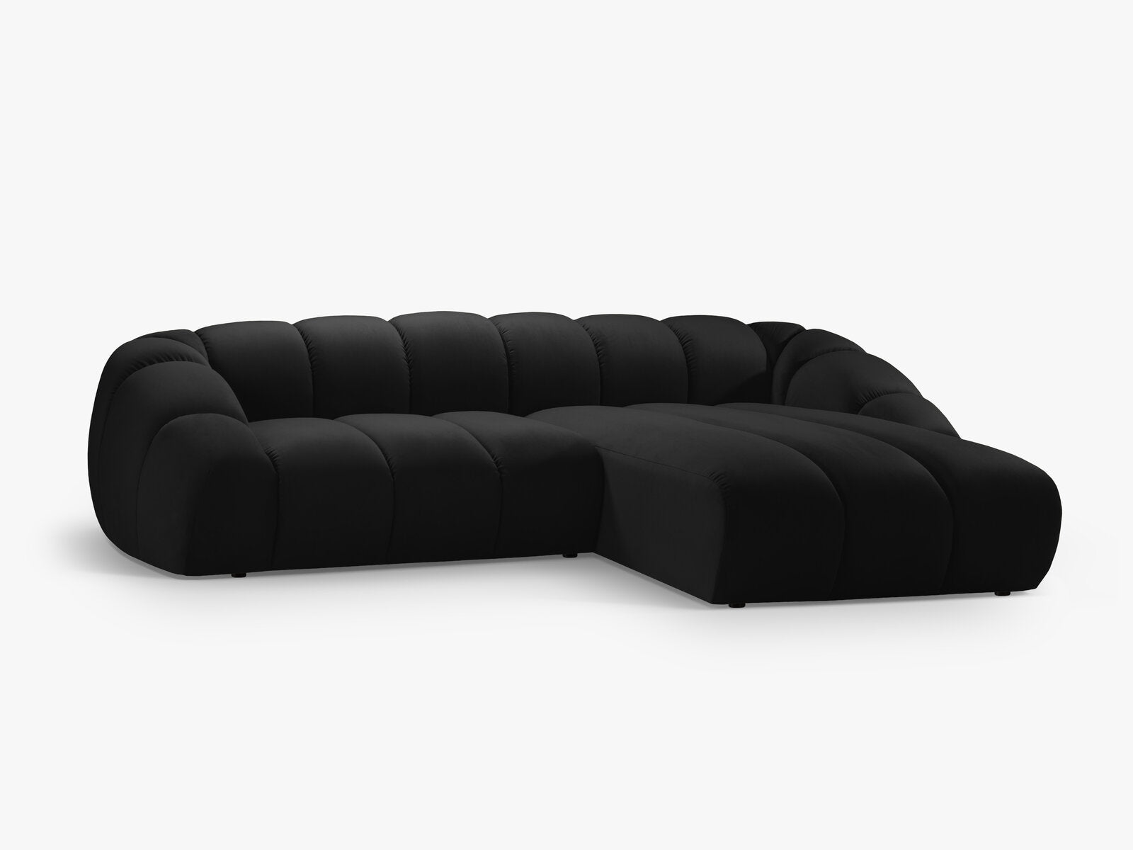 Micadoni Ecksofa Diana 4-Sitzer Rechts Samt Schwarz