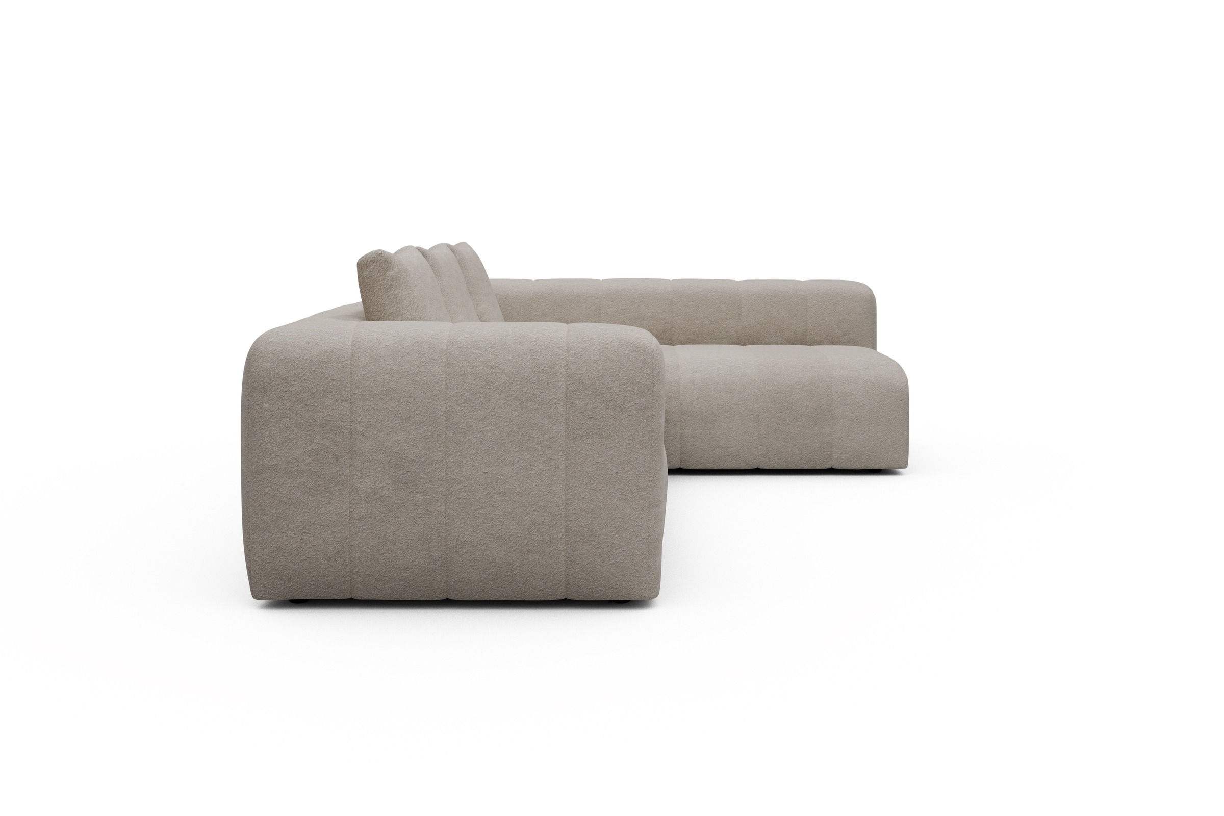 Ecksofa Hugo 2x 2,5-Sitzer Armlehne links Aivi-Lace-Beige
