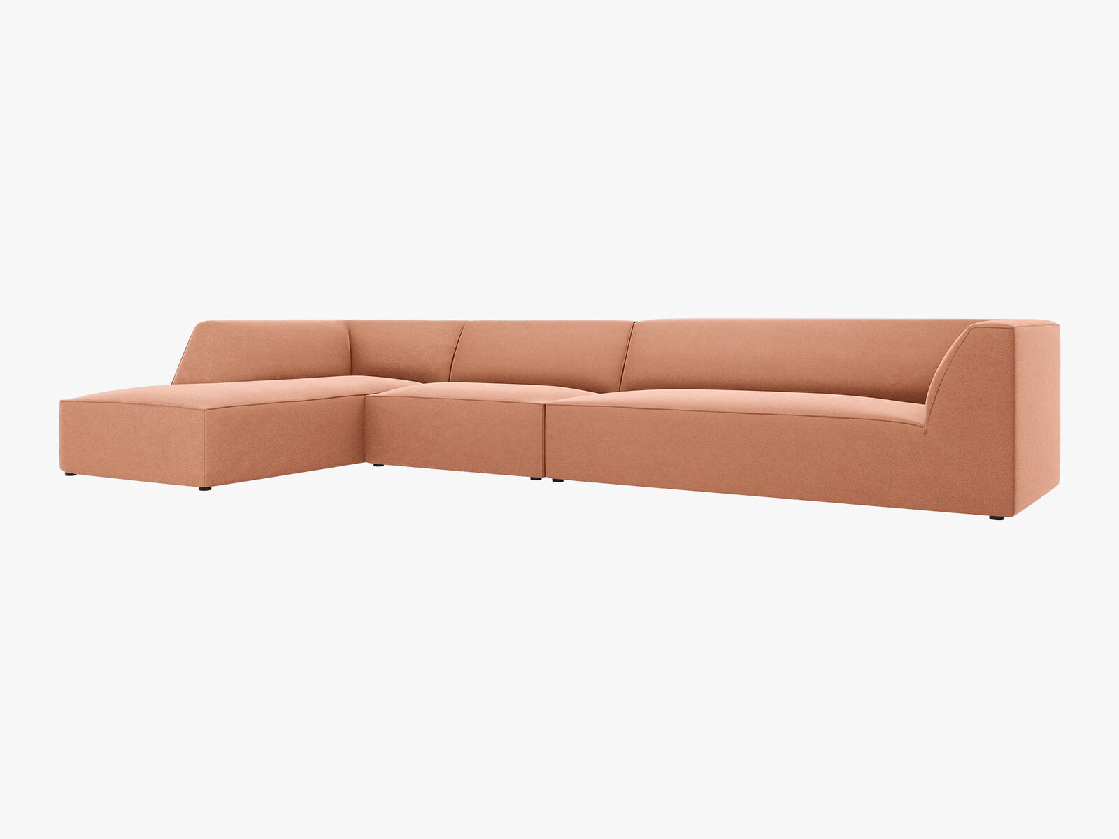 Micadoni Ecksofa Ruby 5-Sitzer Links Samt Salvador Rosa