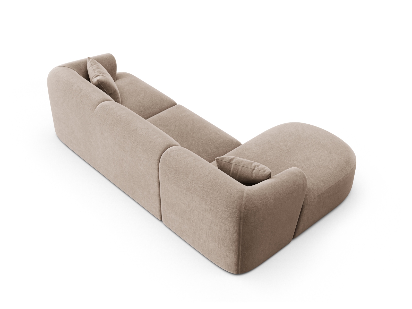 Cosmopolitan Design Ecksofa Campi 4-Sitzer Samt Vogue Dunkelbeige Links