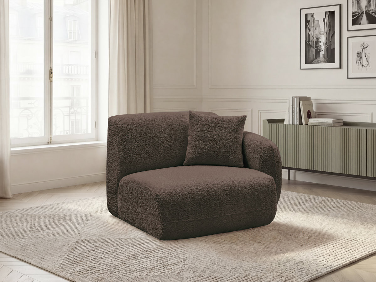 Bobochic Anda Sofamodul 1-Sitzer 104 × 103 cm Chenille Braun Ecke rechts