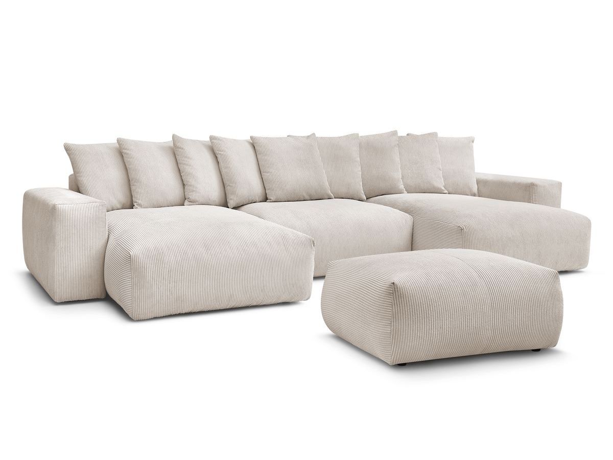 Bobochic Voltaire Wohnlandschaft mit Pouf 420 × 174 cm, Liegefläche 135 × 345 cm