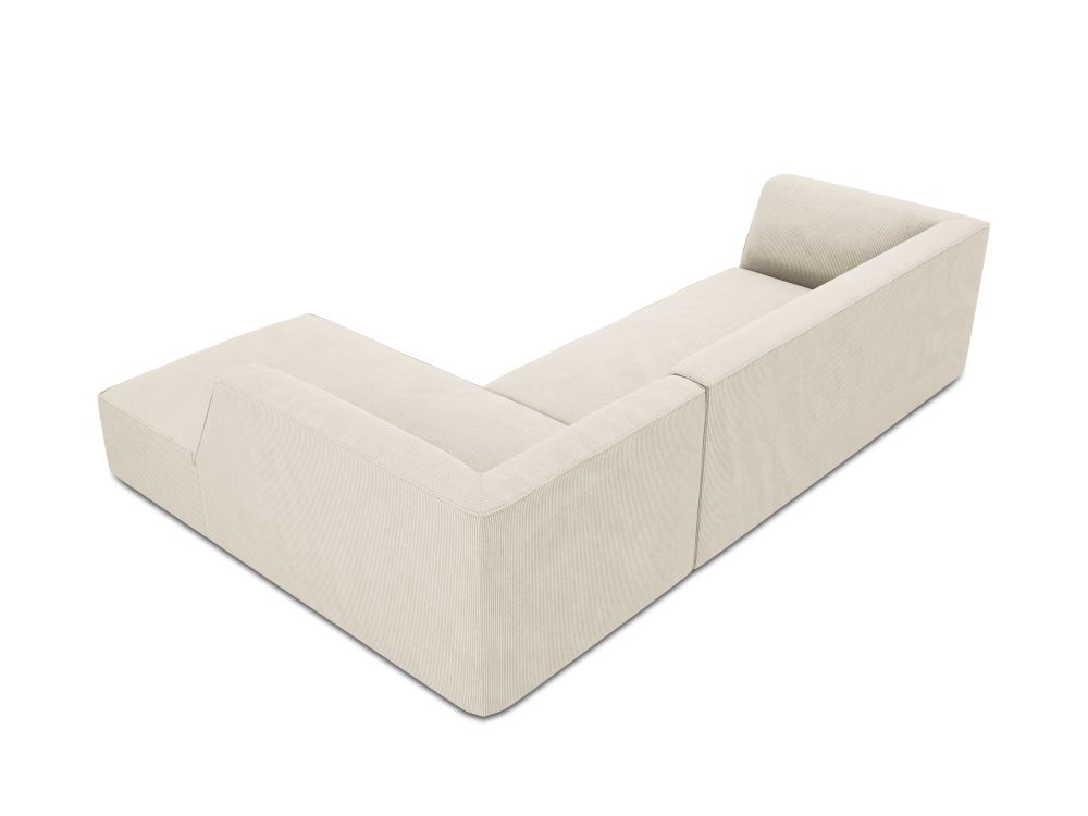 Cosmopolitan Design Ecksofa Siena 4-Sitzer Kord Scala Helles Beige Rechts