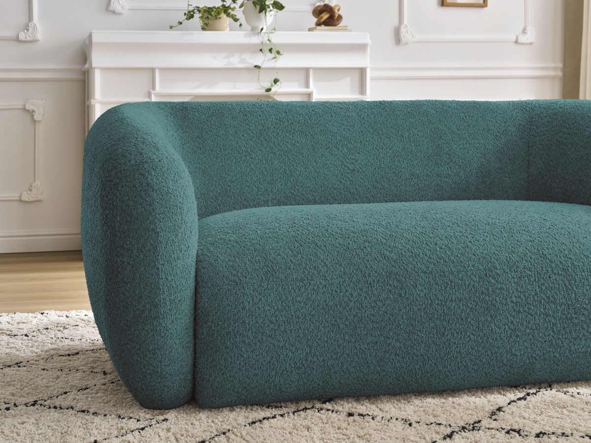 Bobochic Celine Sofa 2-Sitzer Bouclé-Stoff Hellblau