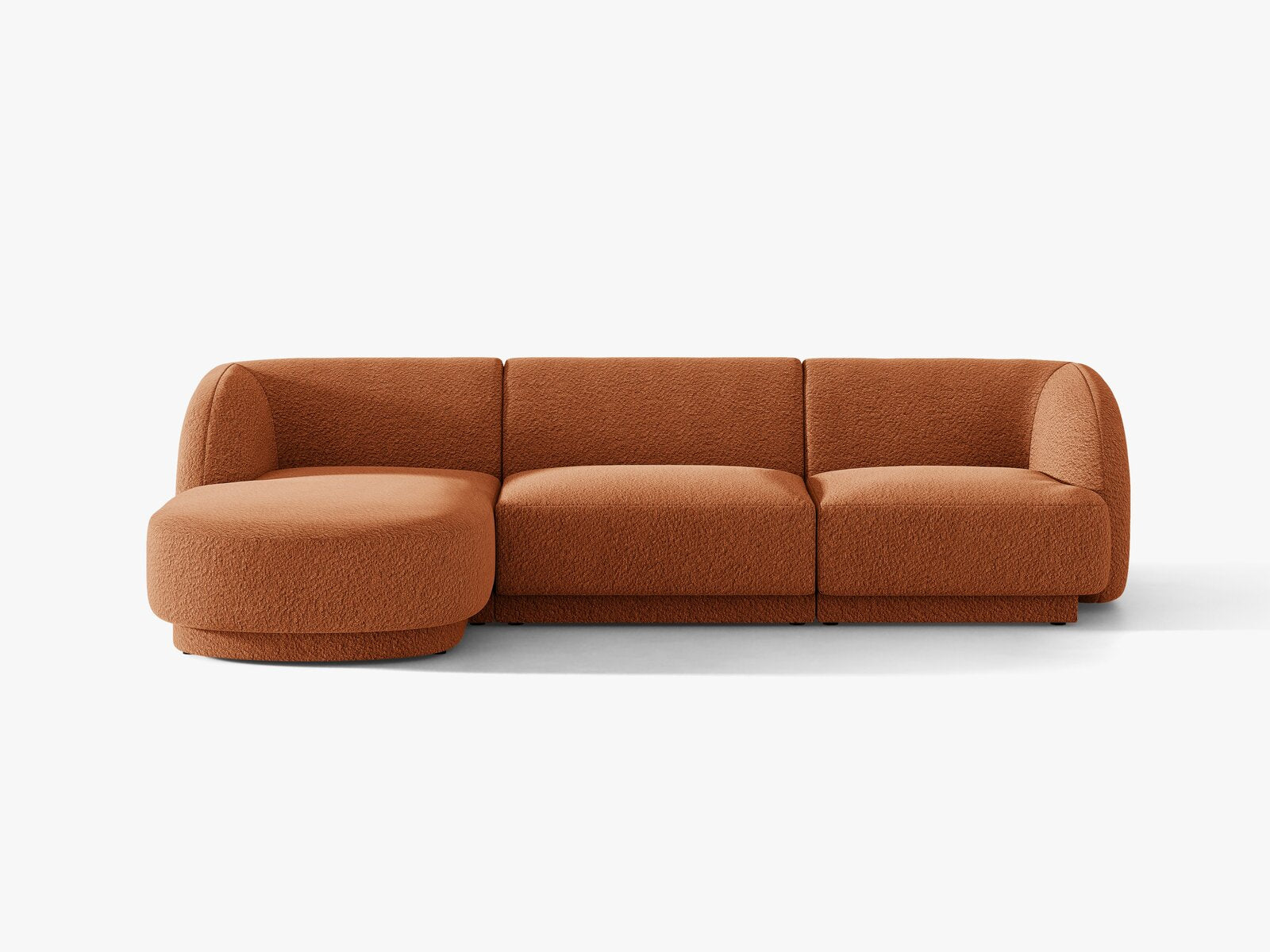 Micadoni Ecksofa Miley 4-Sitzer Boucle Baloo Terrakotta Links