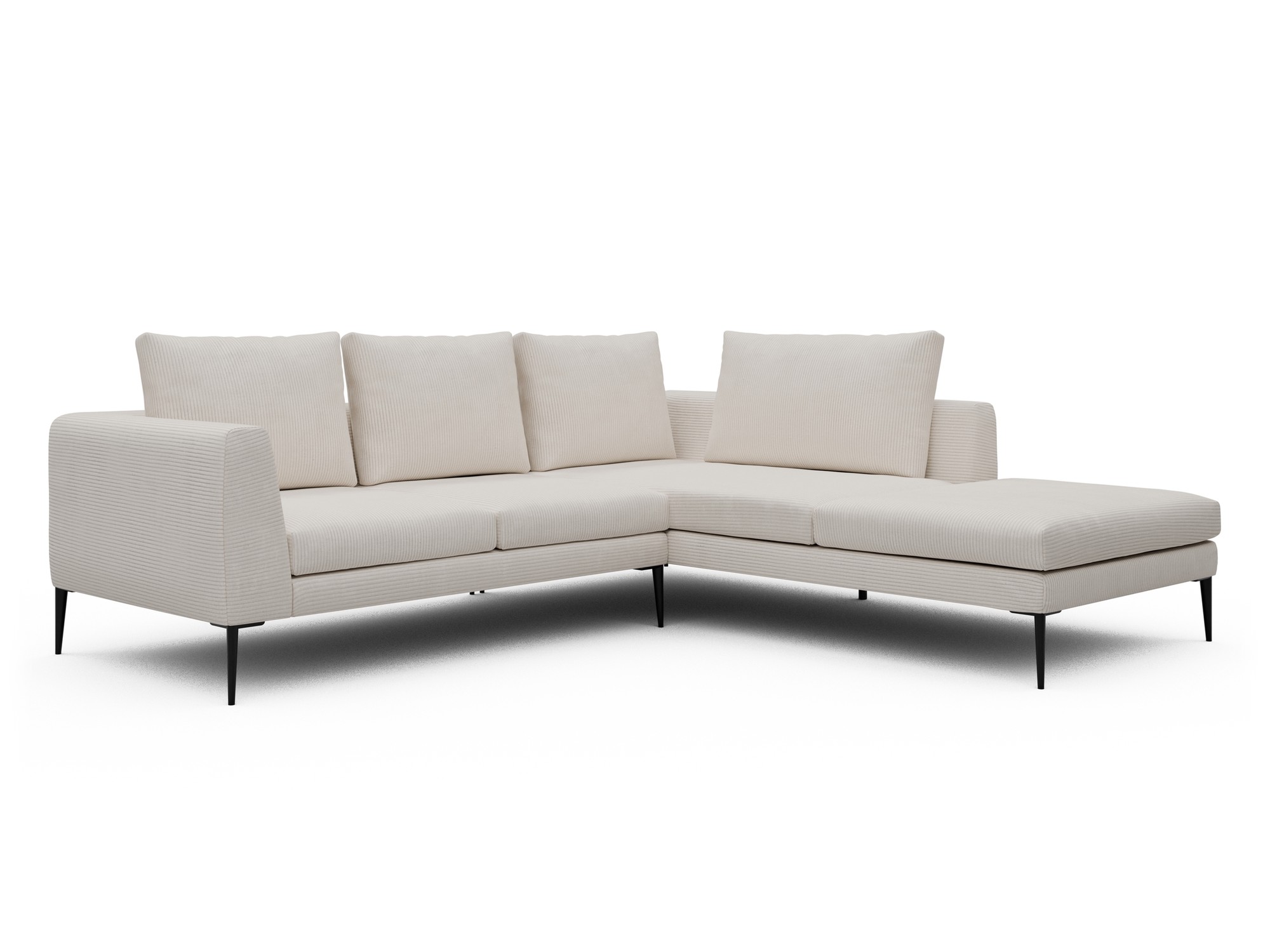 Skandi Home Ecksofa Paul Relax-Ecke rechts mit 2-Sitzer Corduroy-Ivory moebelfaktor