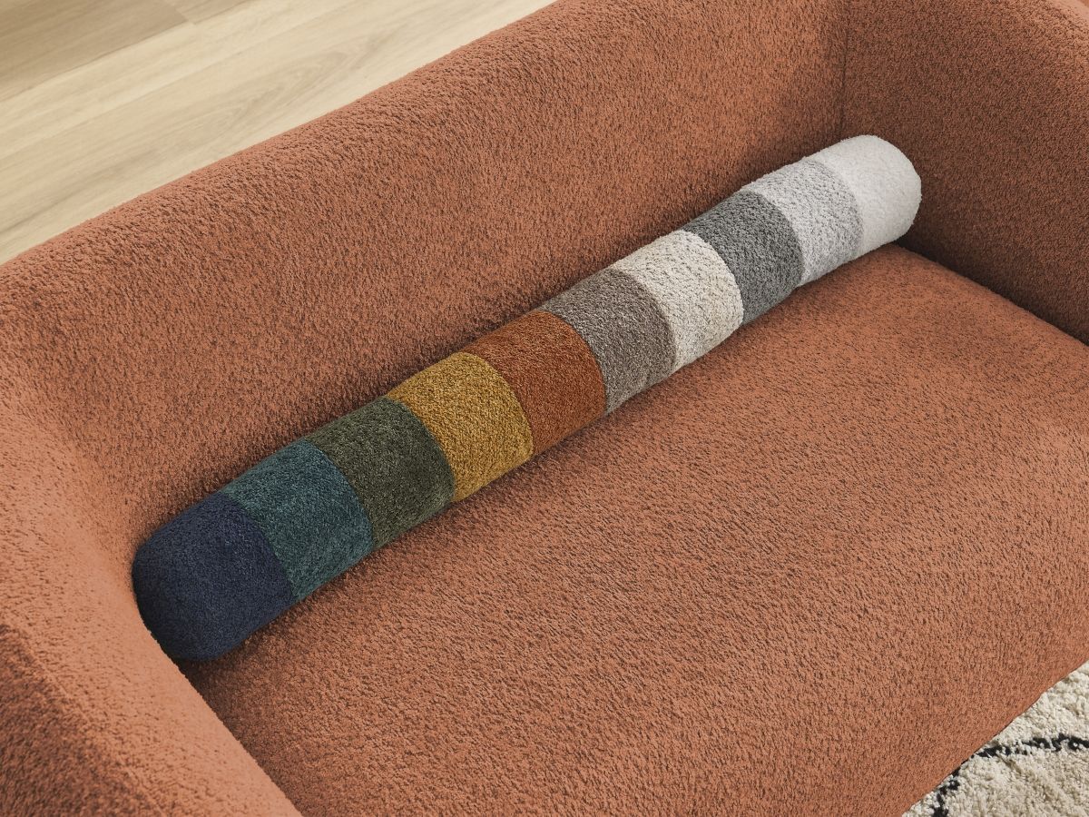 Bobochic Celine Sofa 2-Sitzer Bouclé-Stoff Orange