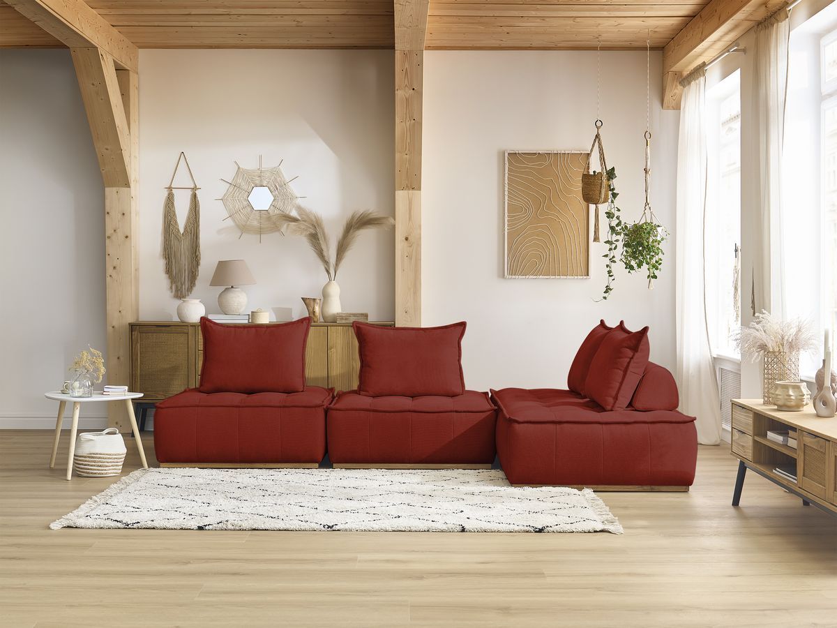 Bobochic Elisa Ecksofa Strukturstoff Orange