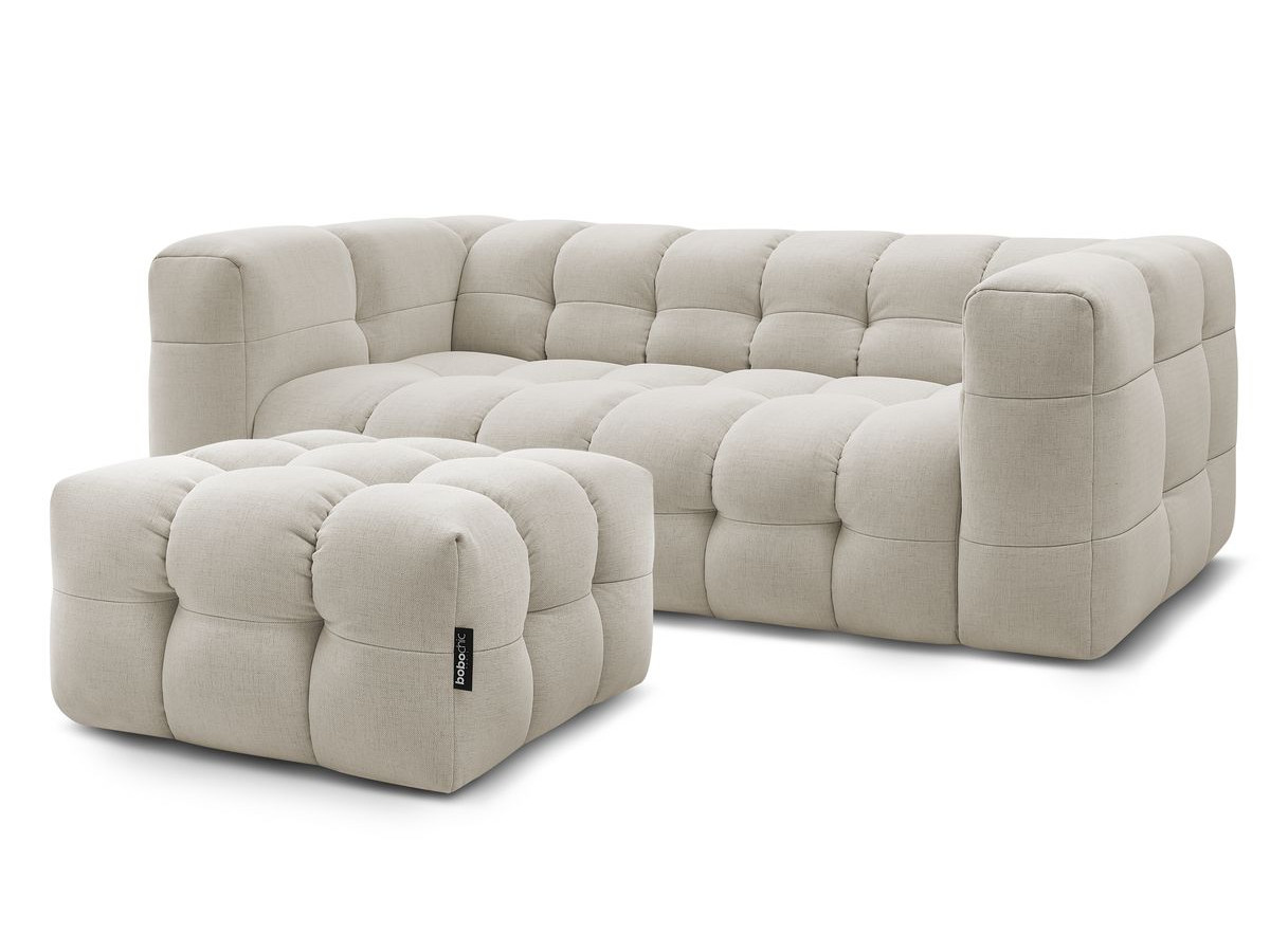 Bobochic Cloud Sofa 4-Sitzer mit Pouf Stoff Beige