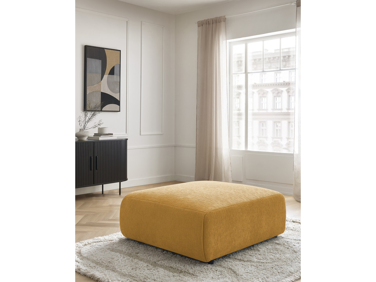 Bobochic Jana Pouf 94 × 114 cm Strukturstoff Gelb