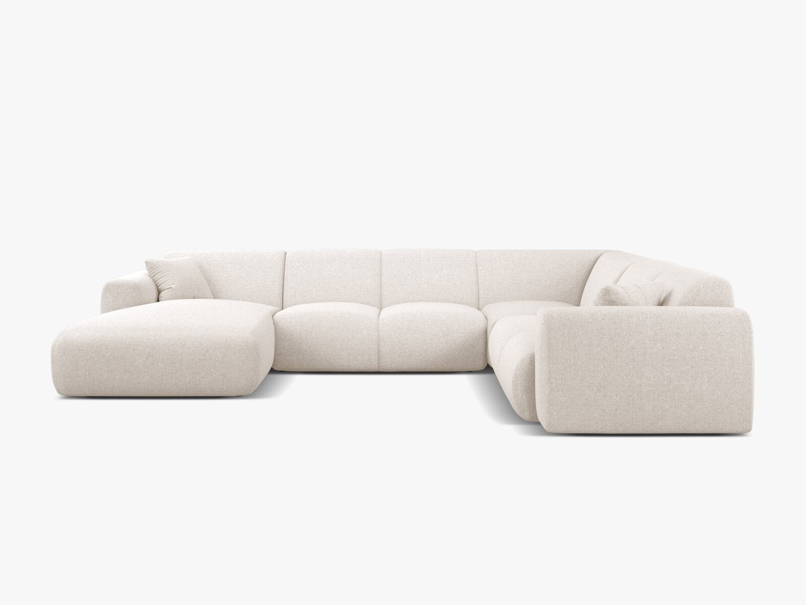 Micadoni Molino Panoramasofa Rechts Chenille Eden Helles Beige