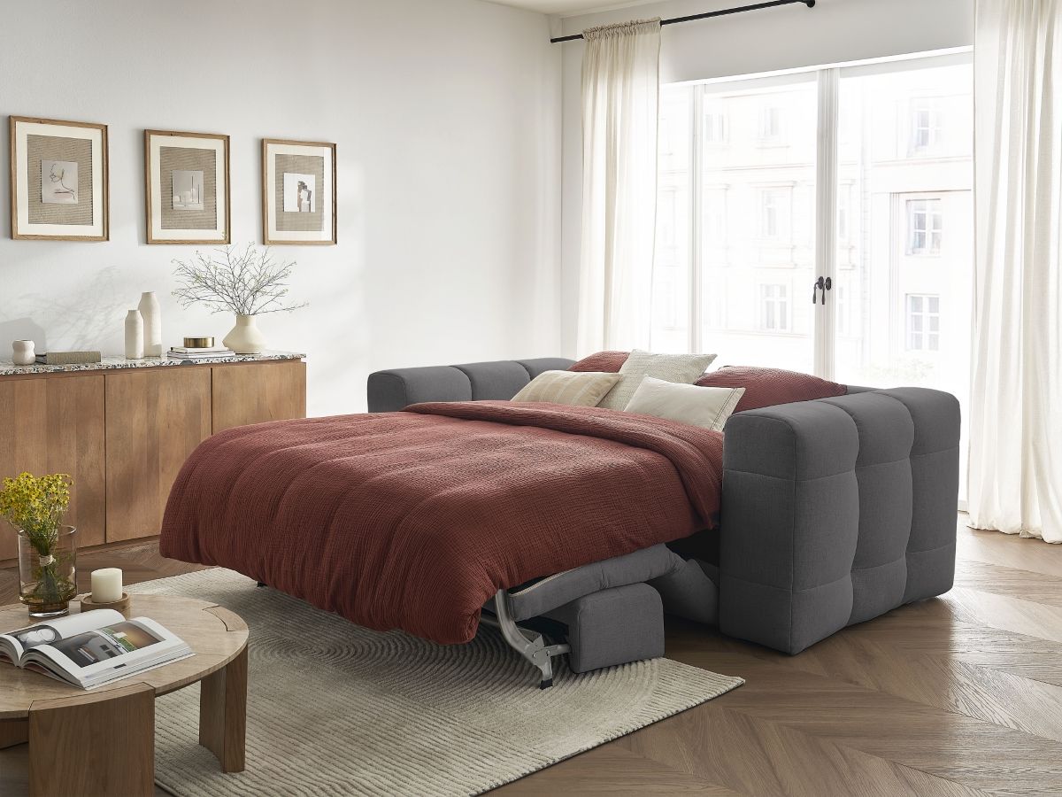 Bobochic Cloud Schlafsofa 3-Sitzer Stoff Dunkelgrau