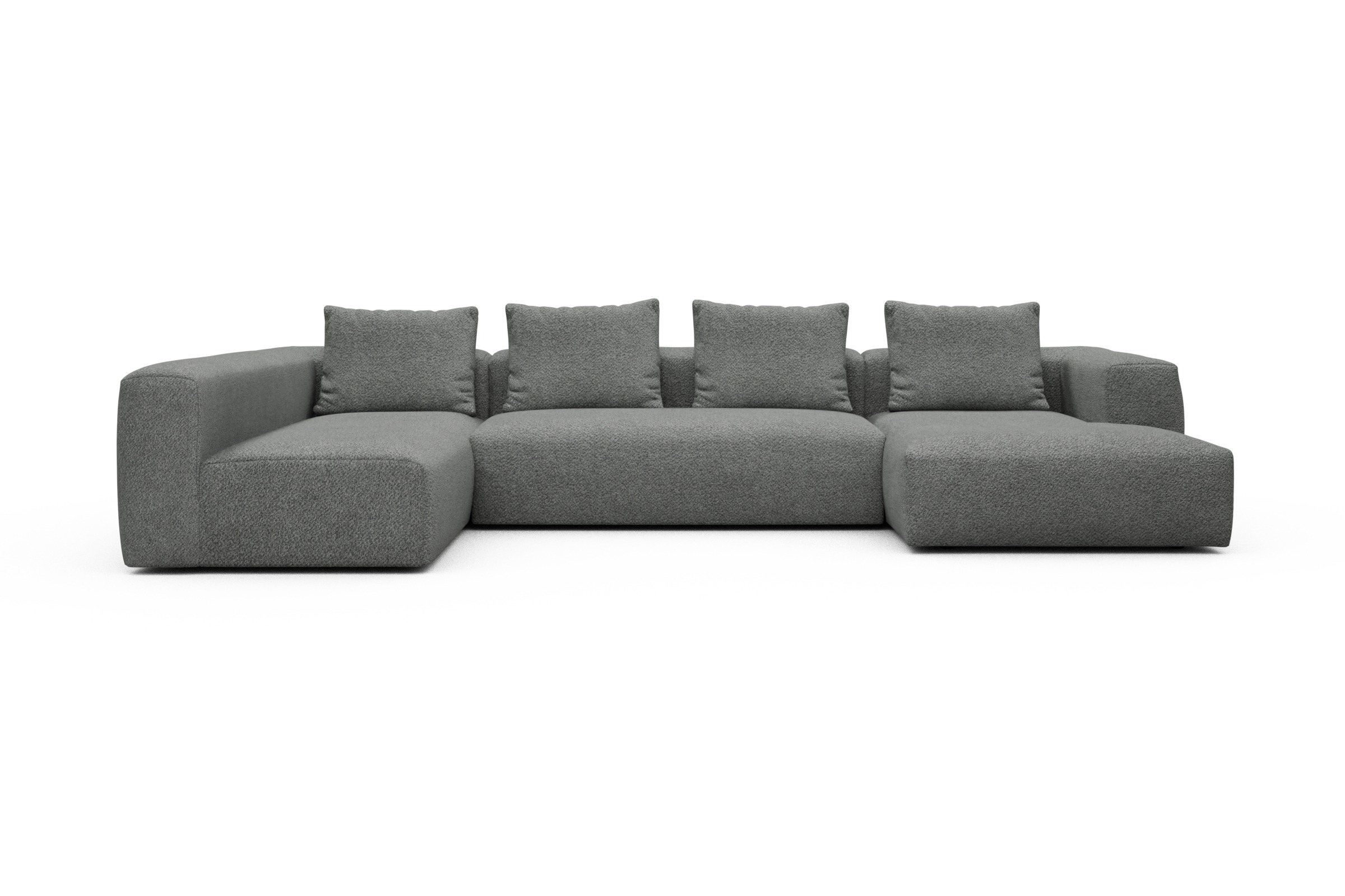 Skandi Home Wohnlandschaft Fred Chaiselongue rechts mit 2-Sitzer und lange Armlehne links Vanora-Warm-Grey moebelfaktor