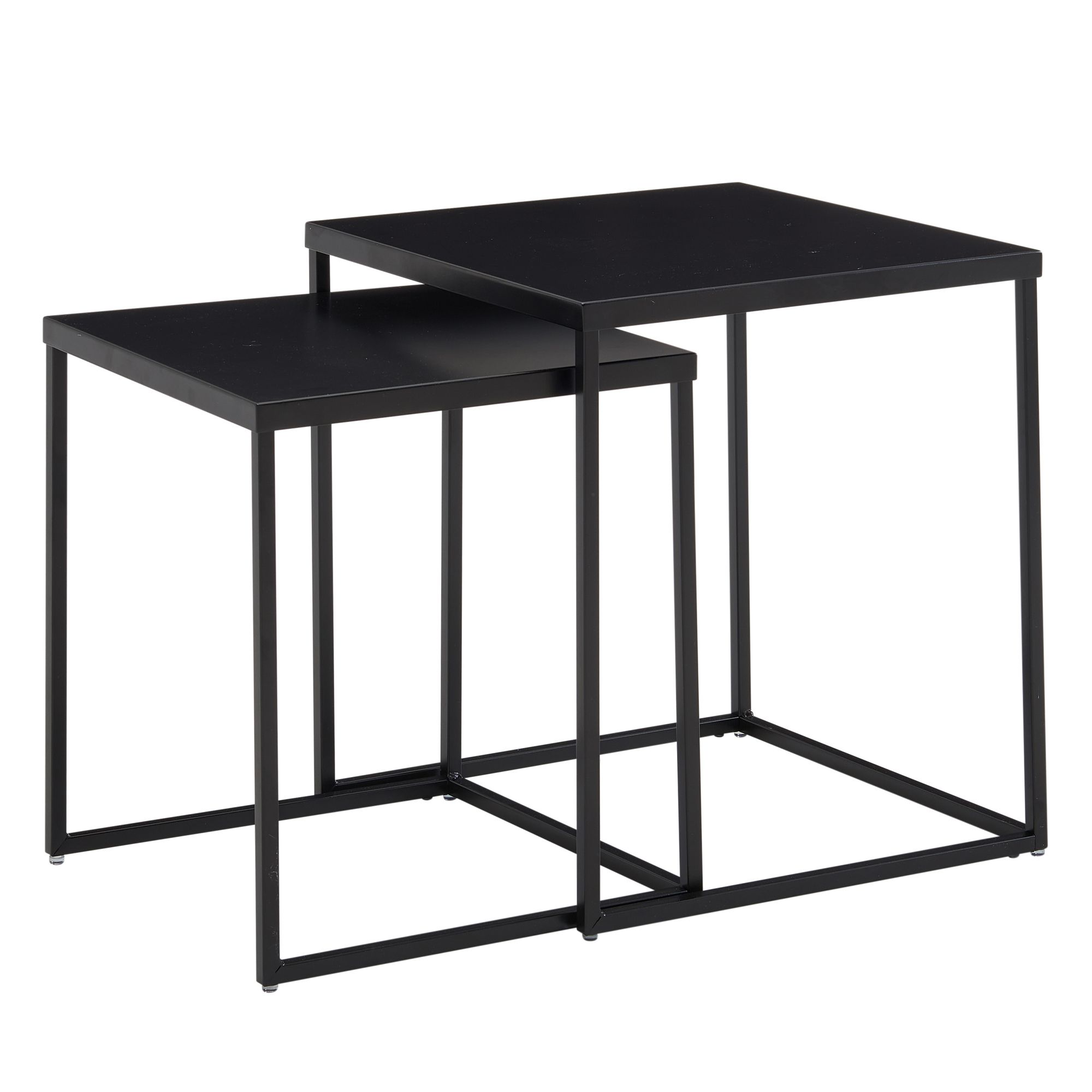Satztisch 2er-Set Stafholt Metall Schwarz 40 × 40 × 45 cm