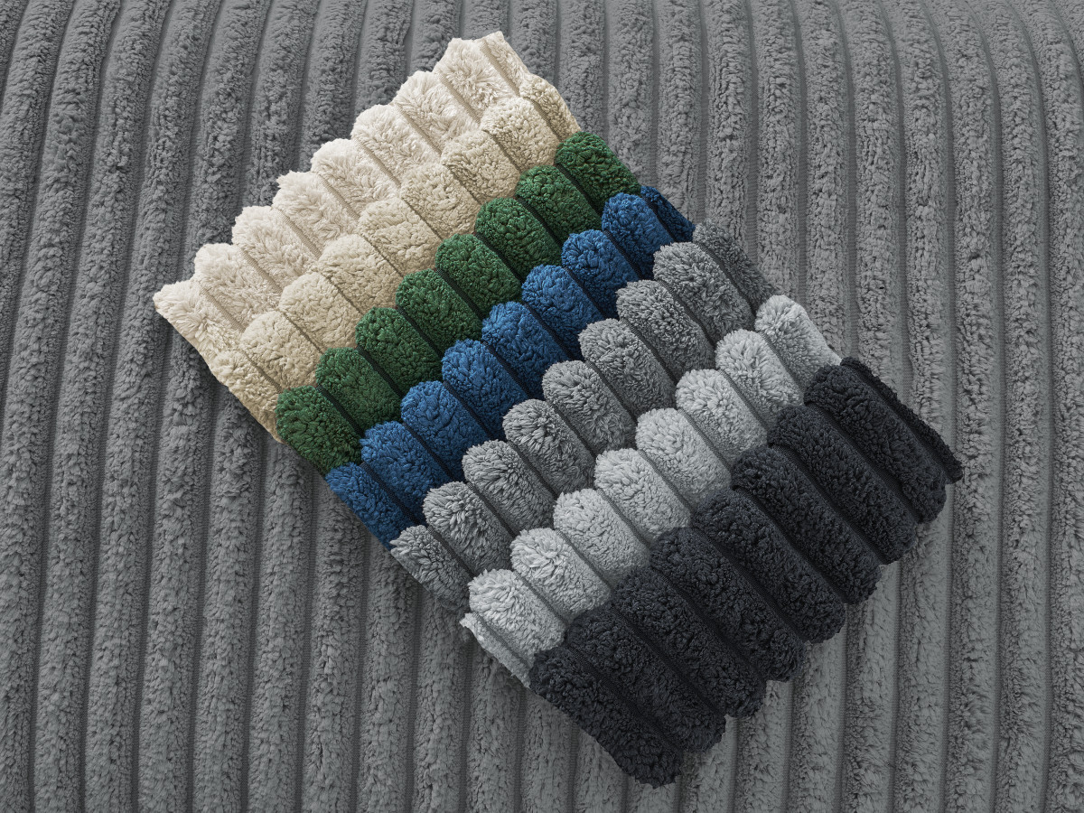 Bobochic Chelsea Schlafsofa 3-Sitzer Cordsamt Dunkelgrau, Liegefläche 140 × 200 cm
