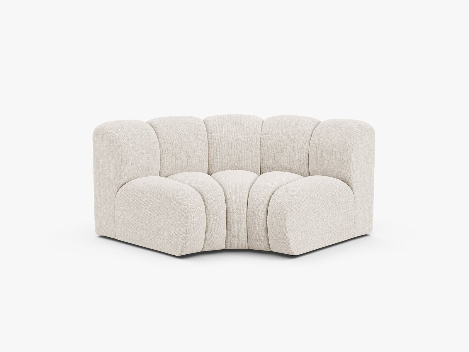 Micadoni rundes Eckmodul Lupine Chenille Eden Helles Beige