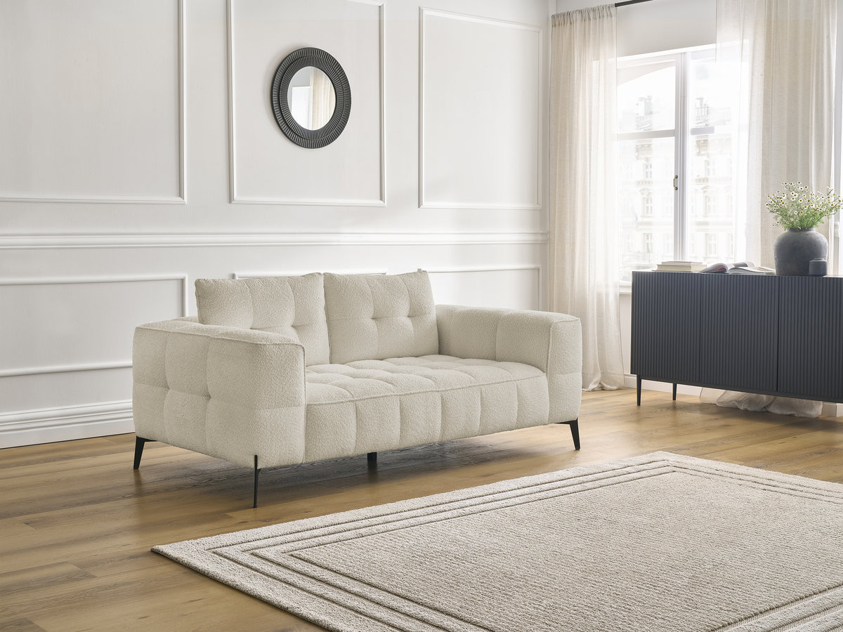 Bobochic Anis Sofa 2-Sitzer Bouclé-Stoff Beige