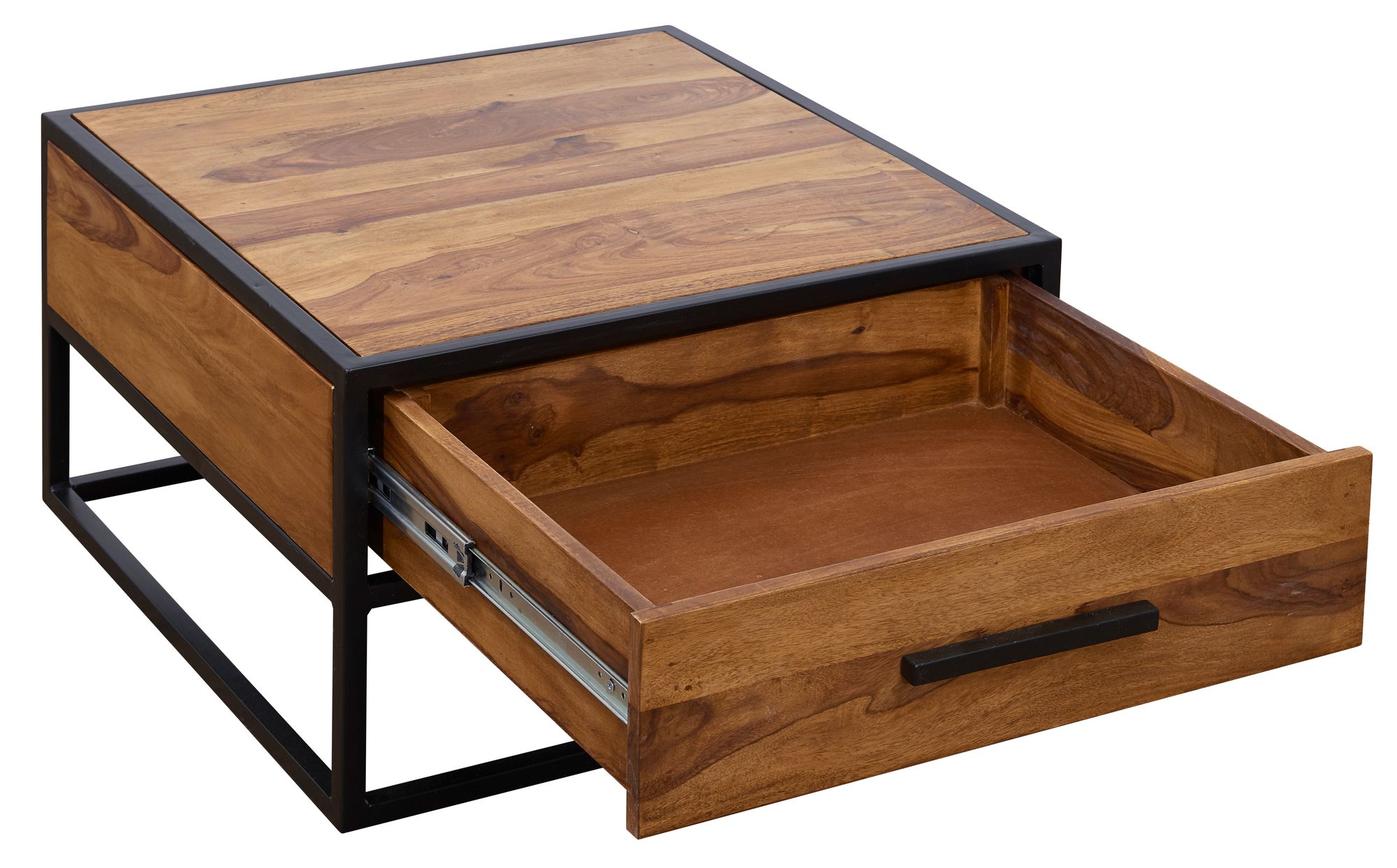 Couchtisch Brovst Massivholz Dunkelbraun 65 × 65 × 38 cm