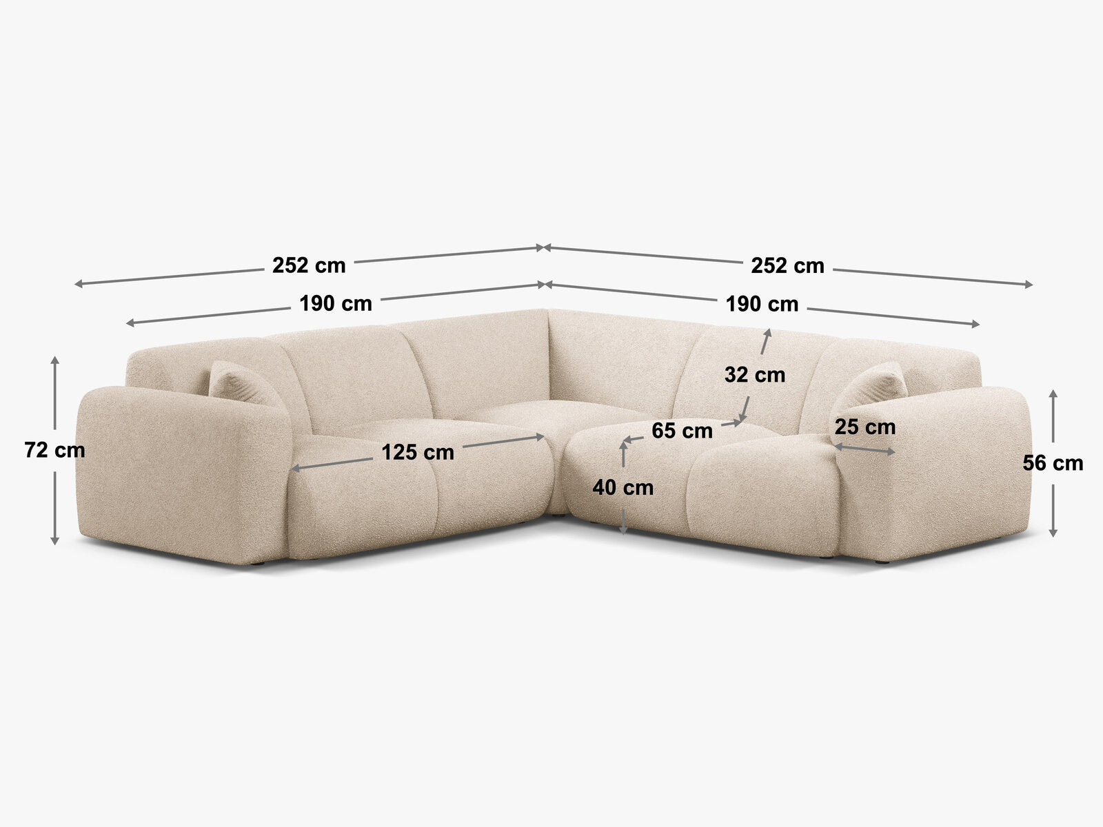 Micadoni Ecksofa Molino 5-Sitzer Strukturierter Stoff Rebel Schwarz