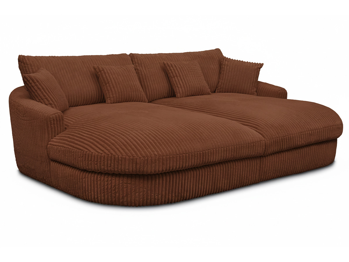 Bobochic Belem Sofa 3-Sitzer Breitcord weich Orange