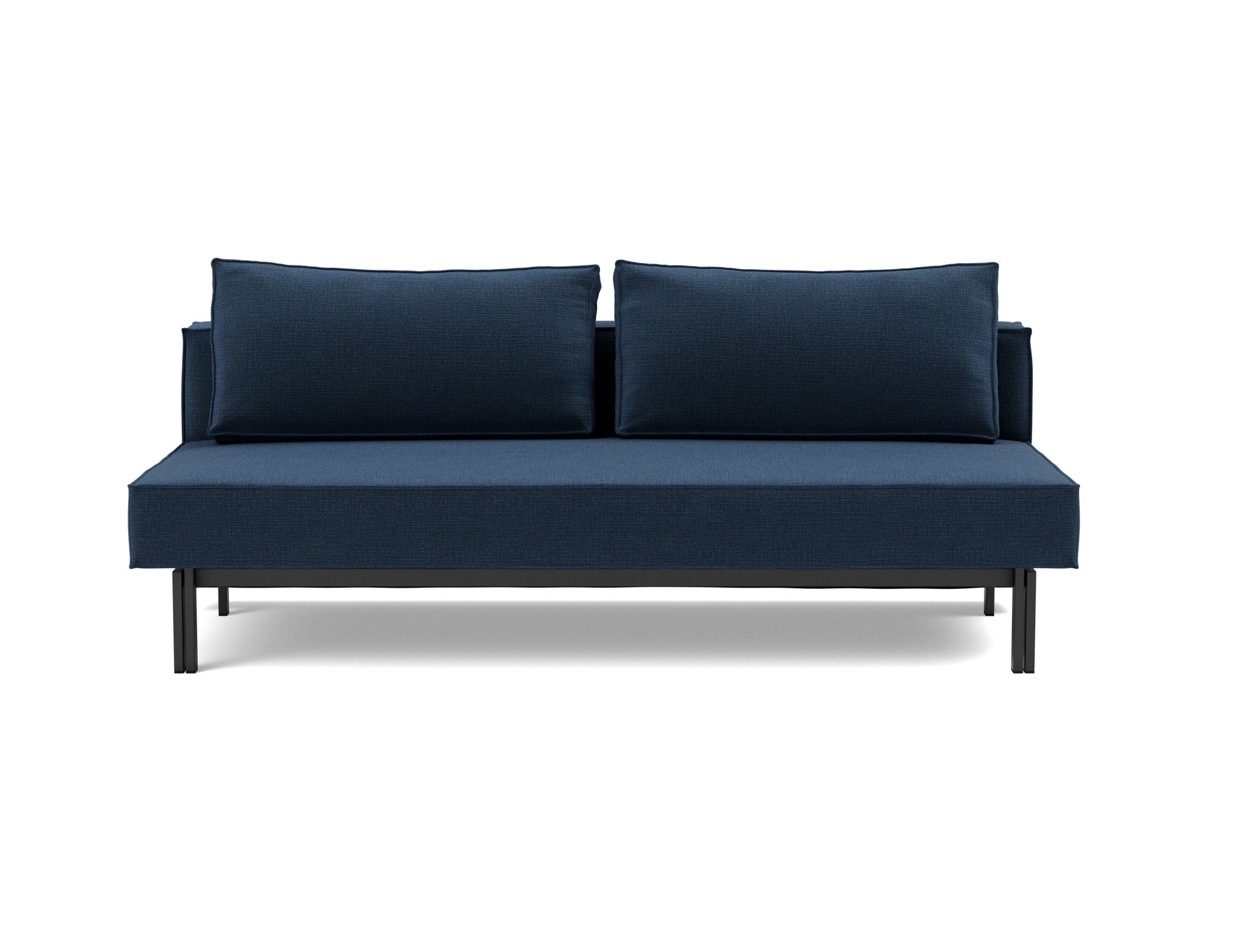 Schlafsofa Sly Chenille Esina 414-Indigo-Blue Beine Schwarzes Metall