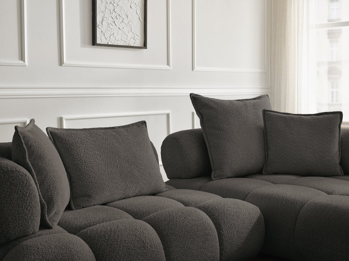 Bobochic Alya Ecksofa Bouclé-Stoff Braun Ecke rechts