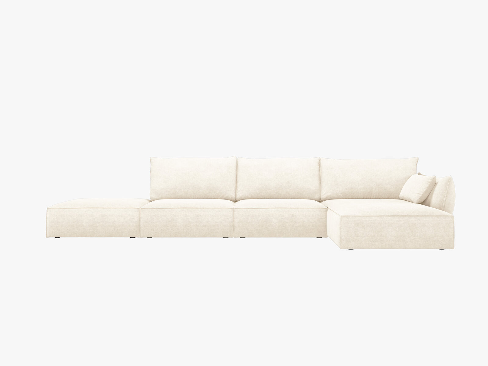 Micadoni Ecksofa Kaelle 5-Sitzer Rechts Chenille Over The Horizon Helles Beige