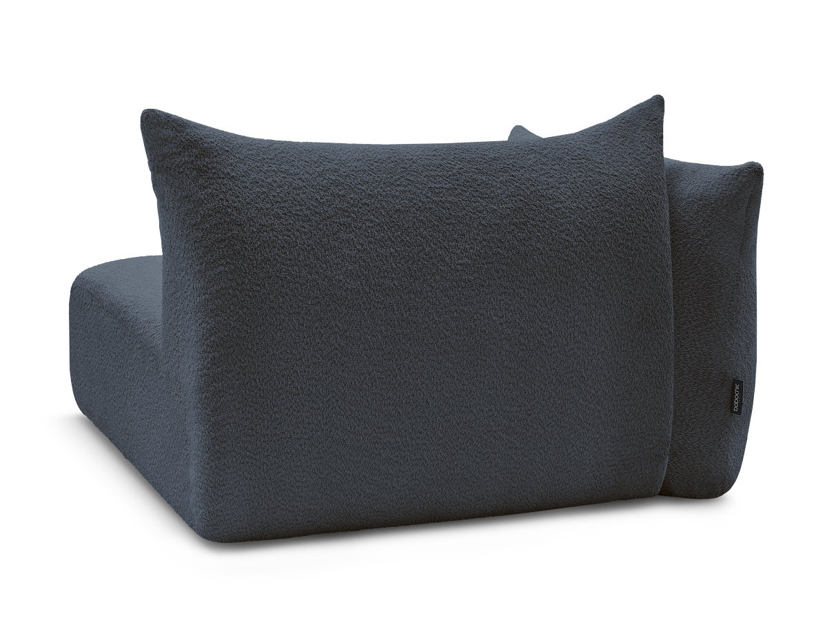 Bobochic Azra Sofamodul 2-Sitzer 143 × 112 cm Bouclé-Stoff Dunkelblau Ecke rechts
