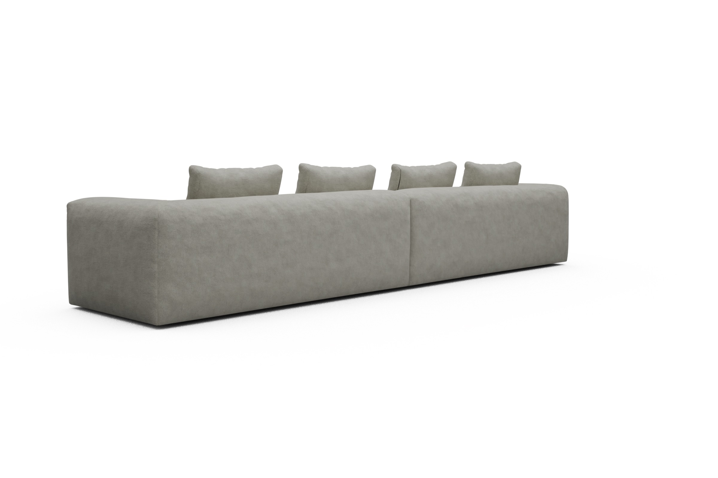 Sofa Modulares XXL Sofa Fred 5-Sitzer Carreno-Moon-Stone-White