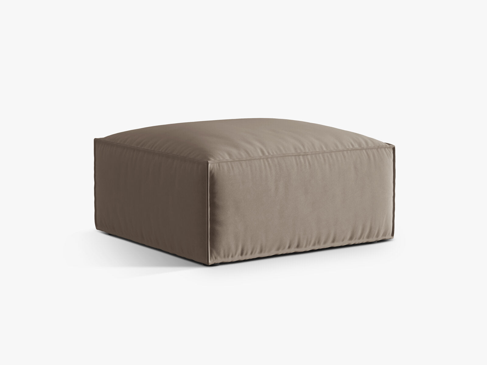 Micadoni Hocker Nuria 1-Sitzer Samt Warmes Grau