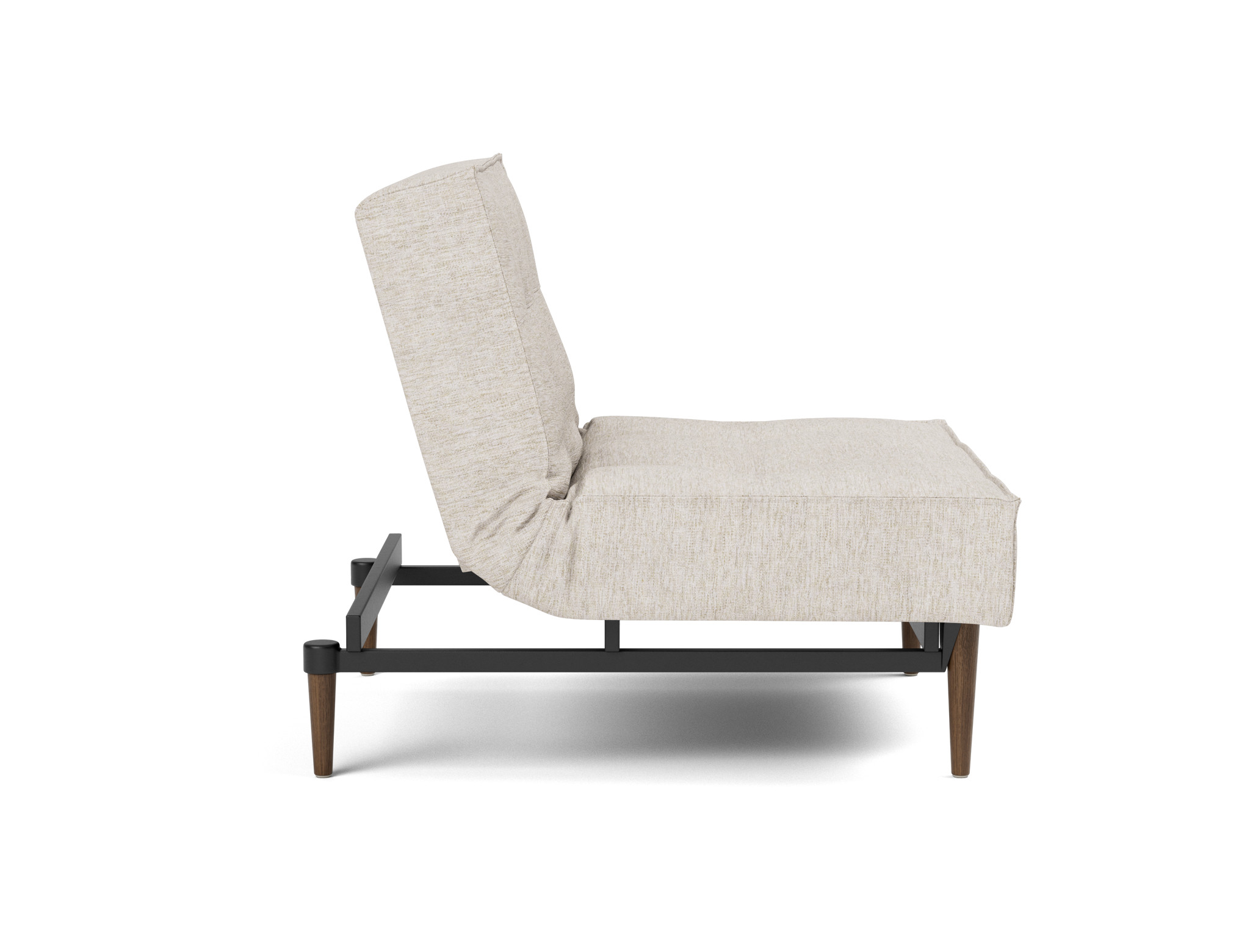 Sessel Splitback Chenille Yuveno 470-Natural Beine Styletto Eiche dunkel