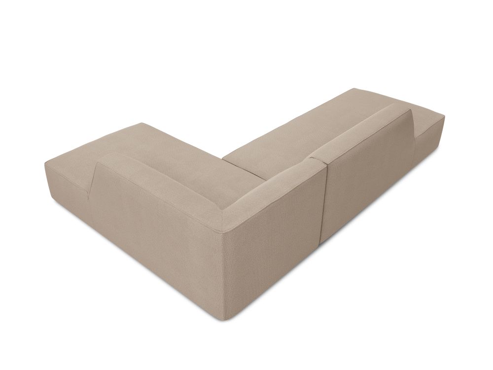 Cosmopolitan Design Ecksofa Siena 4-Sitzer offen Strukturierter Stoff Ottawa Dunkelbeige Rechts