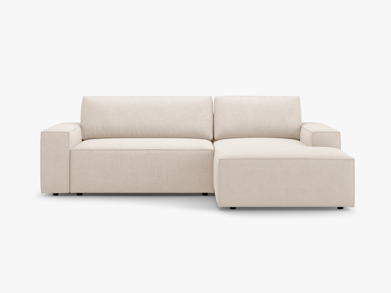 Micadoni Schlaf-Ecksofa Jodie 3-Sitzer Rechts Boucle Beige