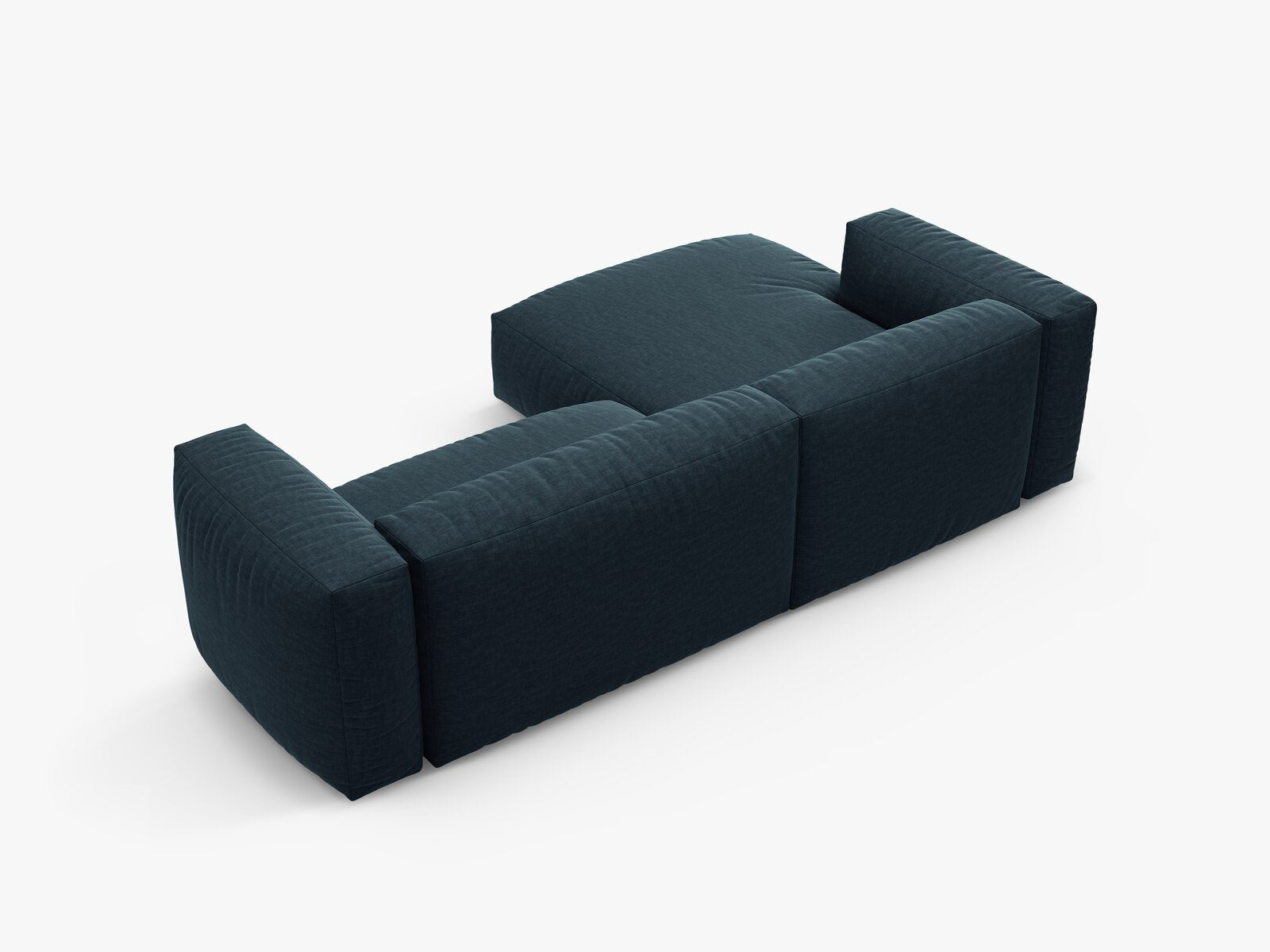 Micadoni Martina Ecksofa 4-Sitzer mit Schlaffunktion Links Strukturierter Stoff Boston Jeansblau
