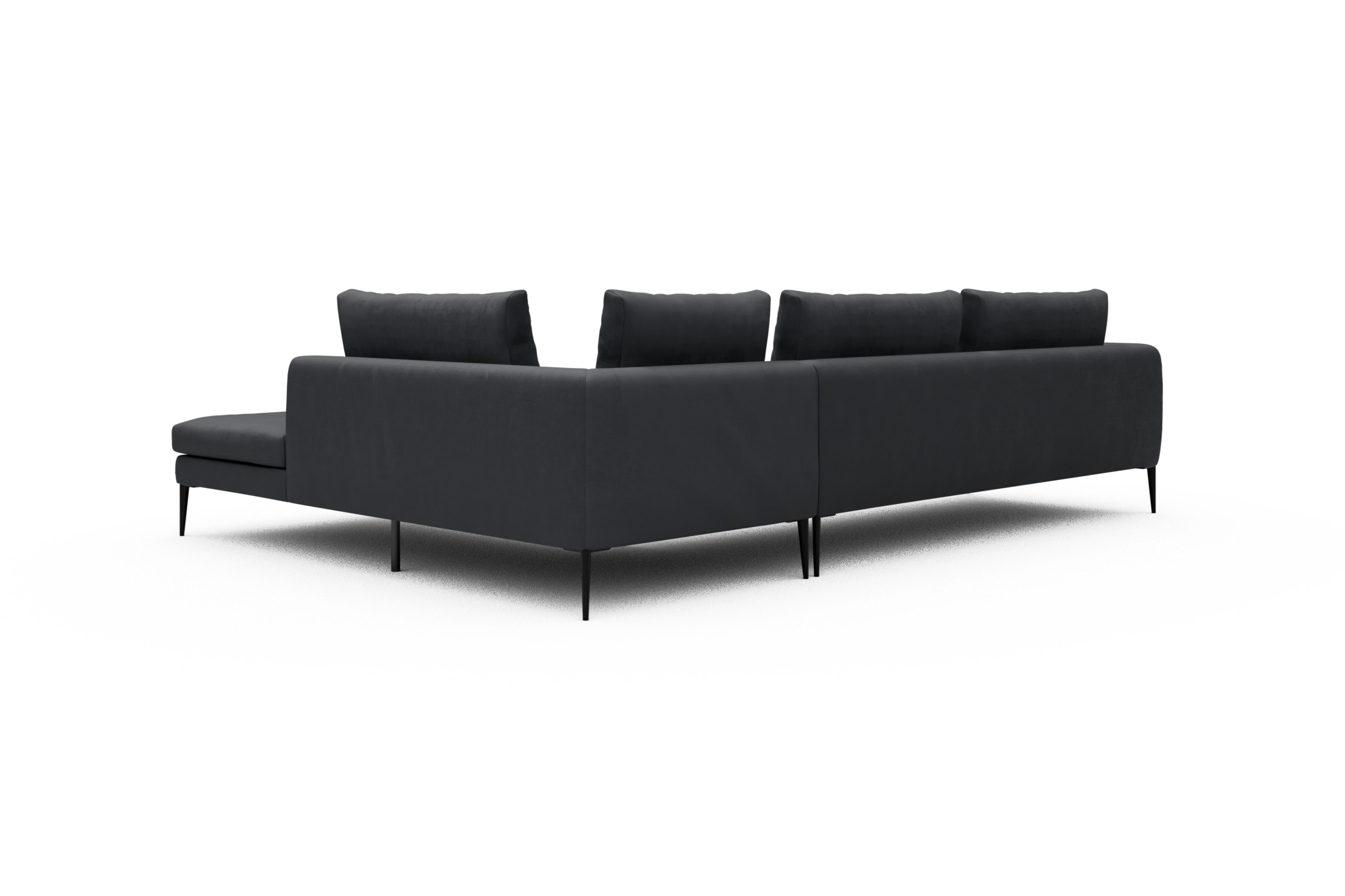 Ecksofa Paul Relax-Ecke links mit 3-Sitzer Cordufine-Slate-Grey
