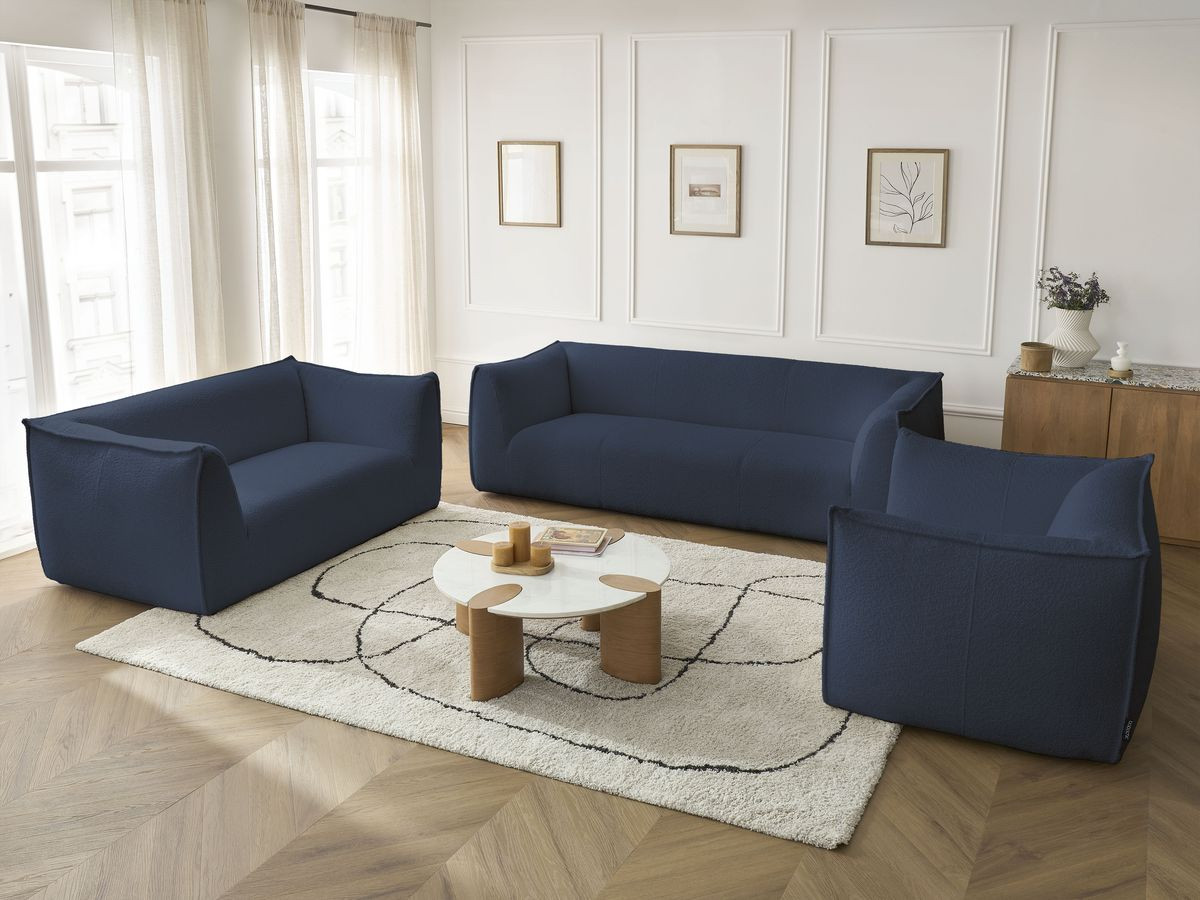 Bobochic Giorgia Sofa 5-Sitzer 534 × 100 cm Bouclé-Stoff Dunkelblau
