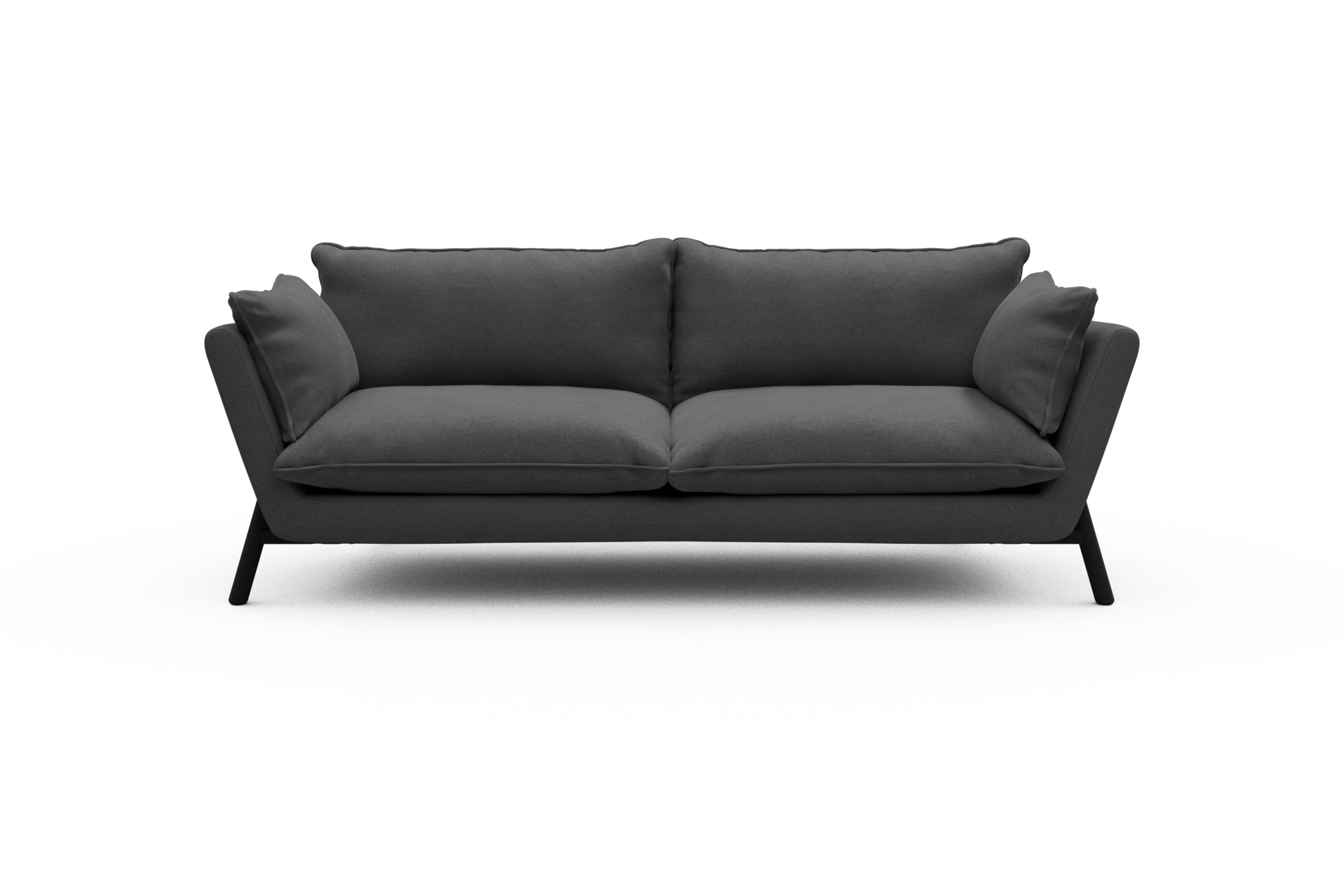 Skandi Home Sofa Emil PREMIUM 3-Sitzer Beinfarbe Eiche Schwarz Satya-Zinc moebelfaktor