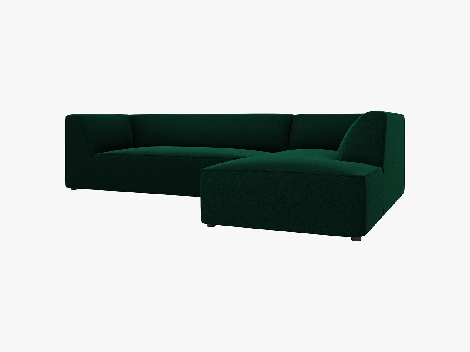 Micadoni 4-Sitzer Modular Sofa Ruby Rechts Samt Salvador Flaschengrün