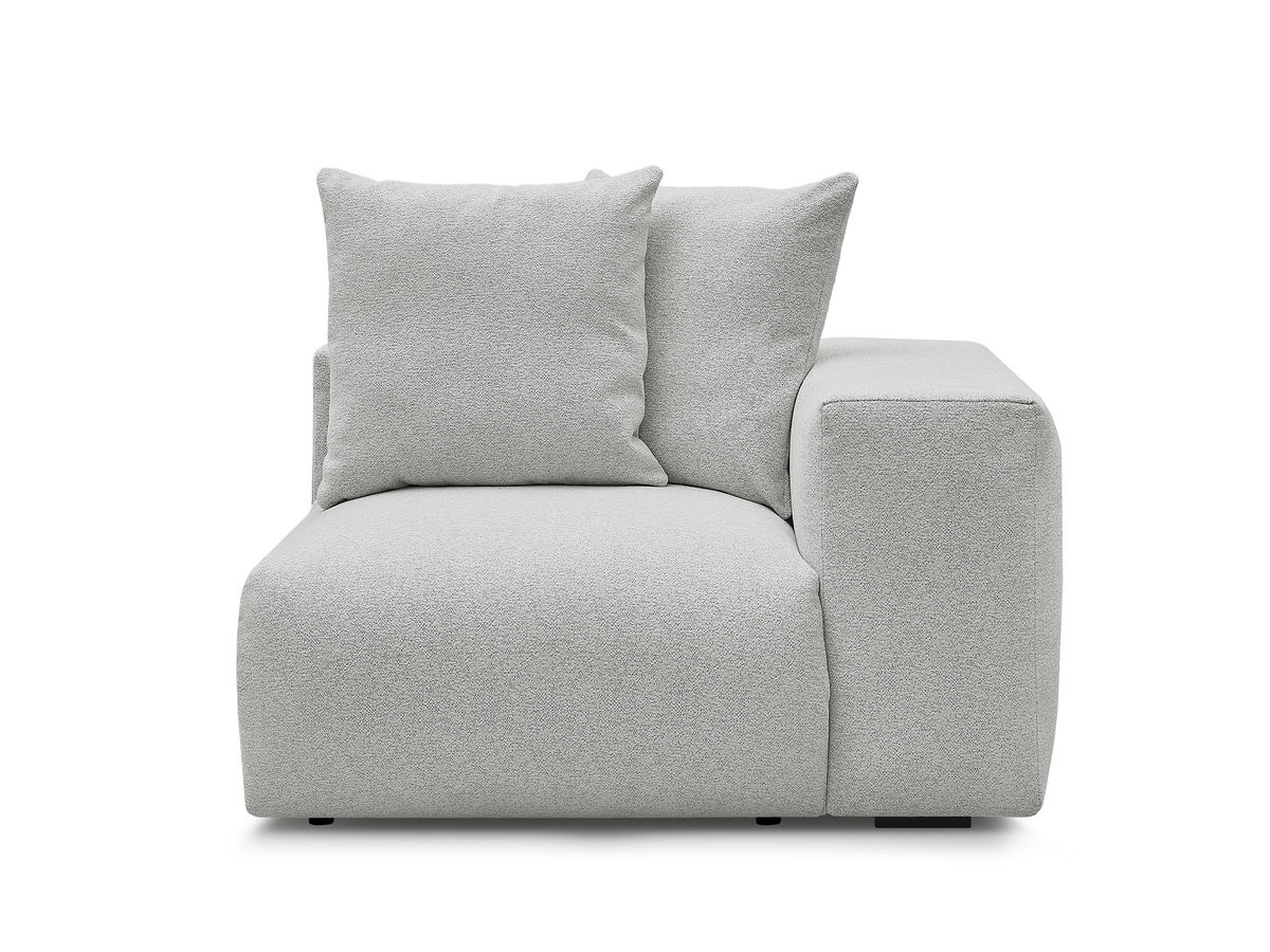 Bobochic Voltaire Sofamodul 1-Sitzer 130 × 100 cm Melange-Stoff Hellgrau Ecke rechts