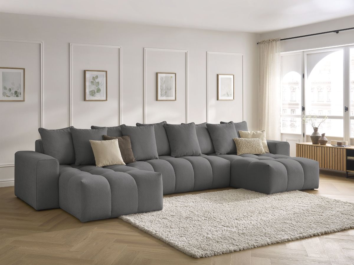 Bobochic Mont-blanc Wohnlandschaft Melange-Stoff Dunkelgrau