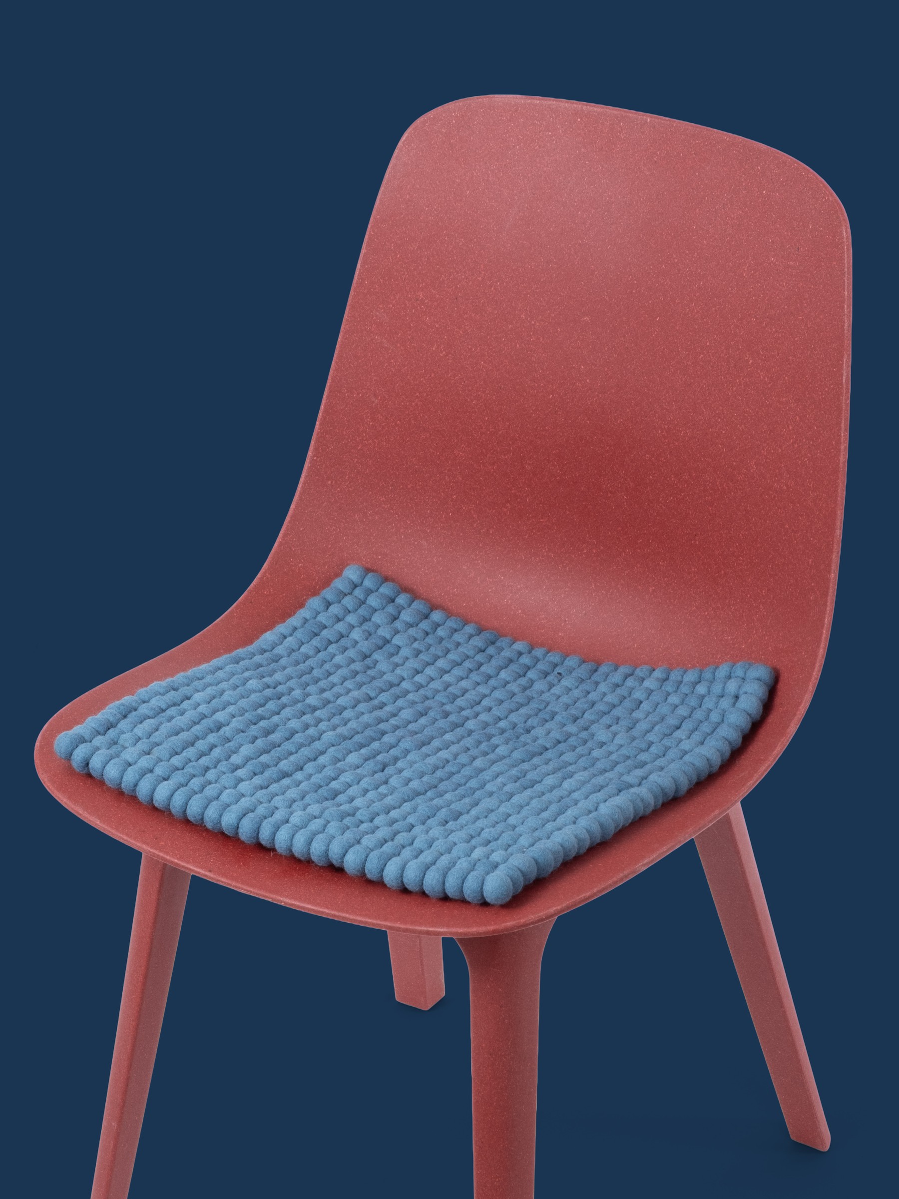 myfelt Nilo Filzkugel-Sitzauflage Blau 36 x 36 cm