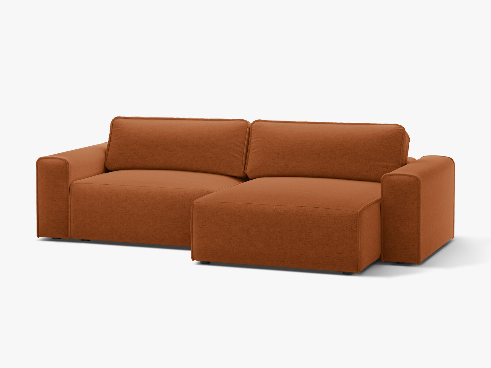 Micadoni Ecksofa Victor 3-Sitzer mit Schlaffunktion Rechts Strukturierter Stoff Ziegel