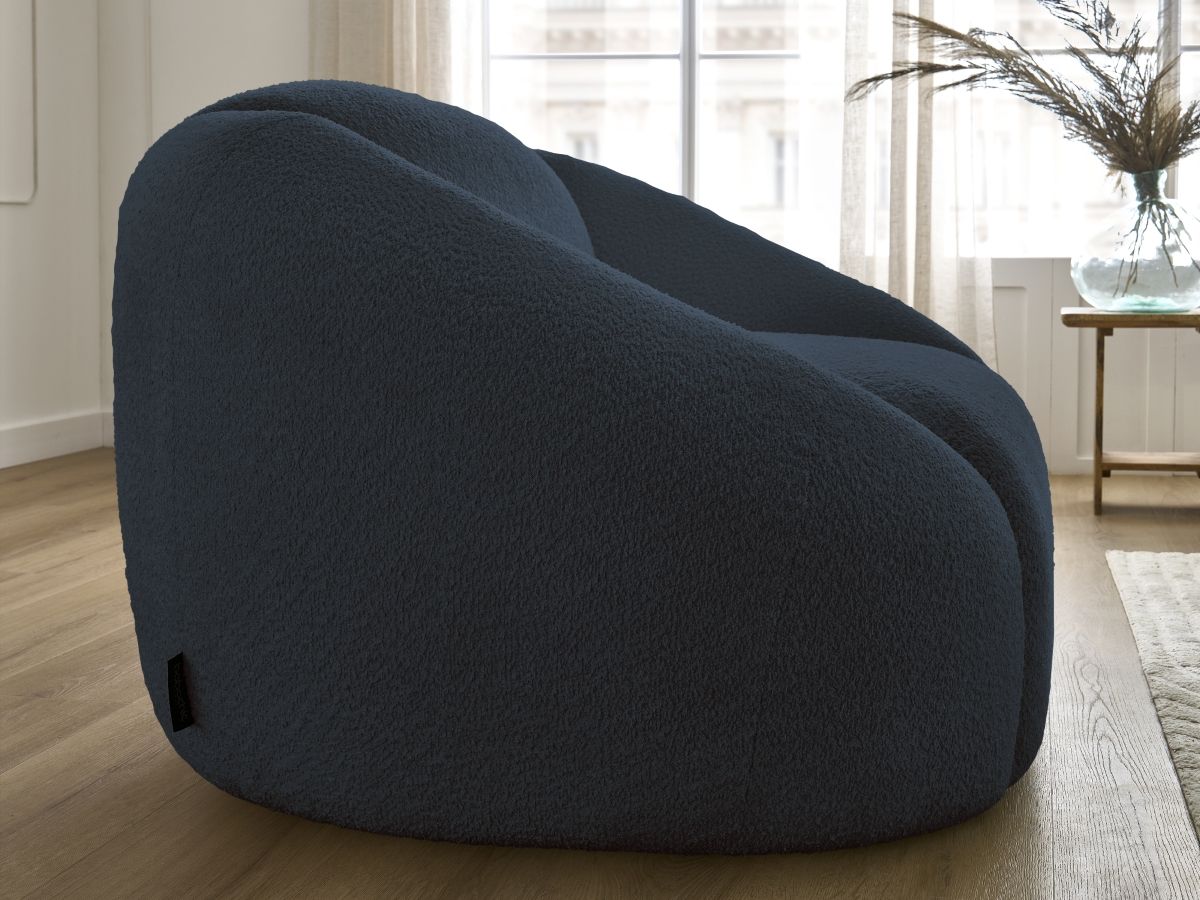 Bobochic Tina Sessel Bouclé-Stoff Dunkelblau