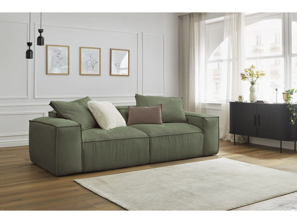 Bobochic Boheme Sofa 3-Sitzer Cordsamt Grün