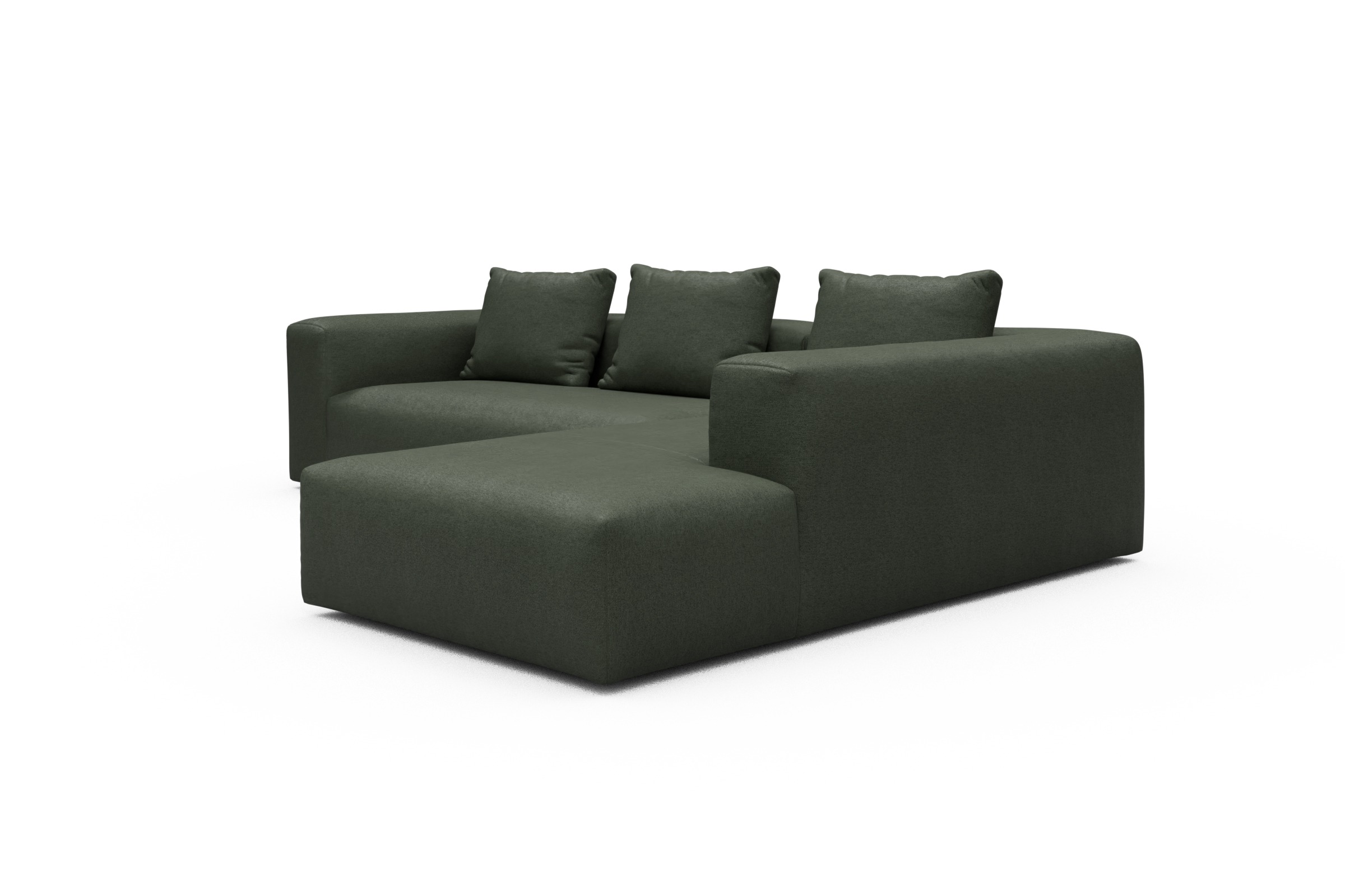 Ecksofa Fred Relax-Ecke rechts mit 2,5-Sitzer Denari-Forest-Green
