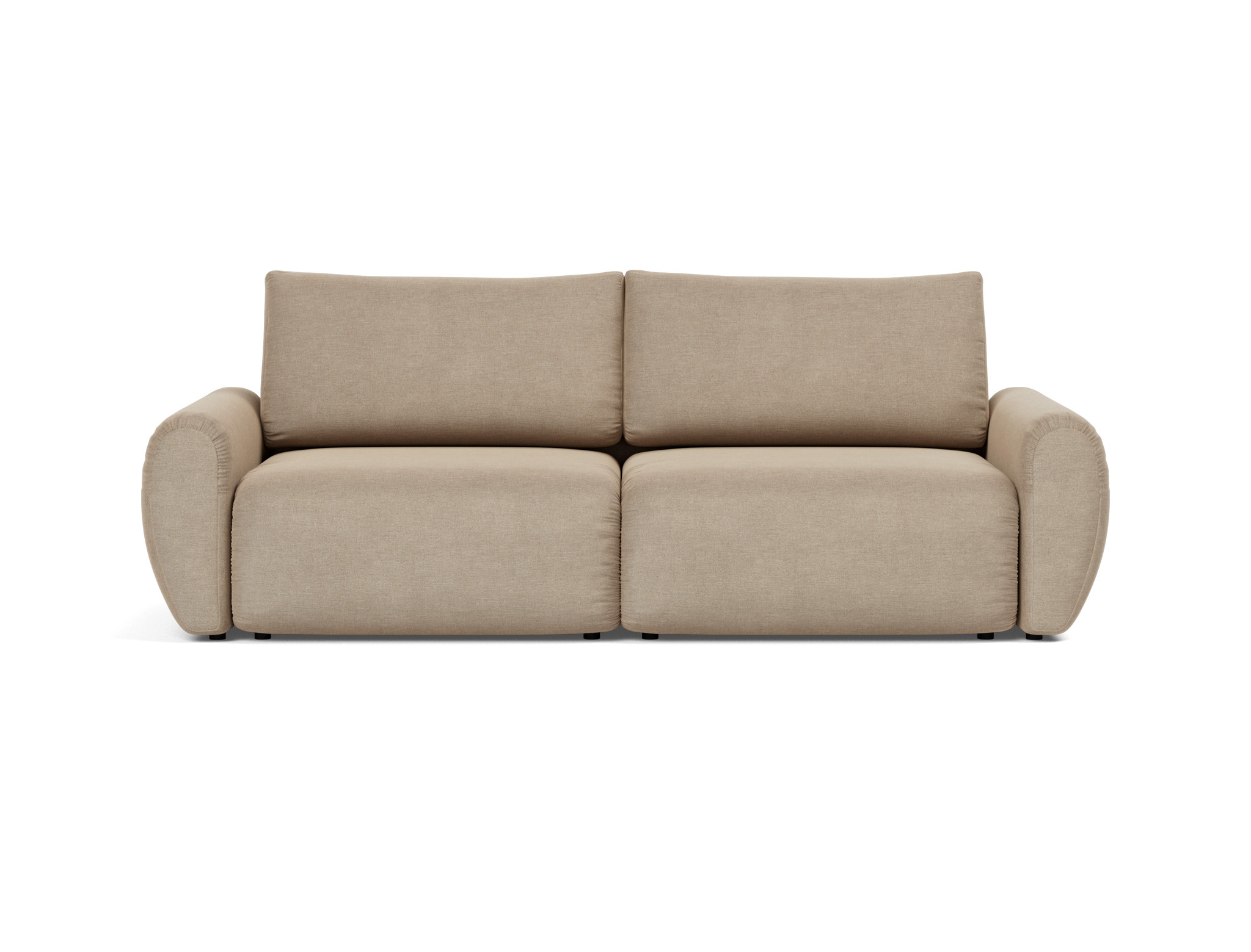 Schlafsofa Norum mit Curve-Armlehnen Flachgewebe Phobos 587-Mocha